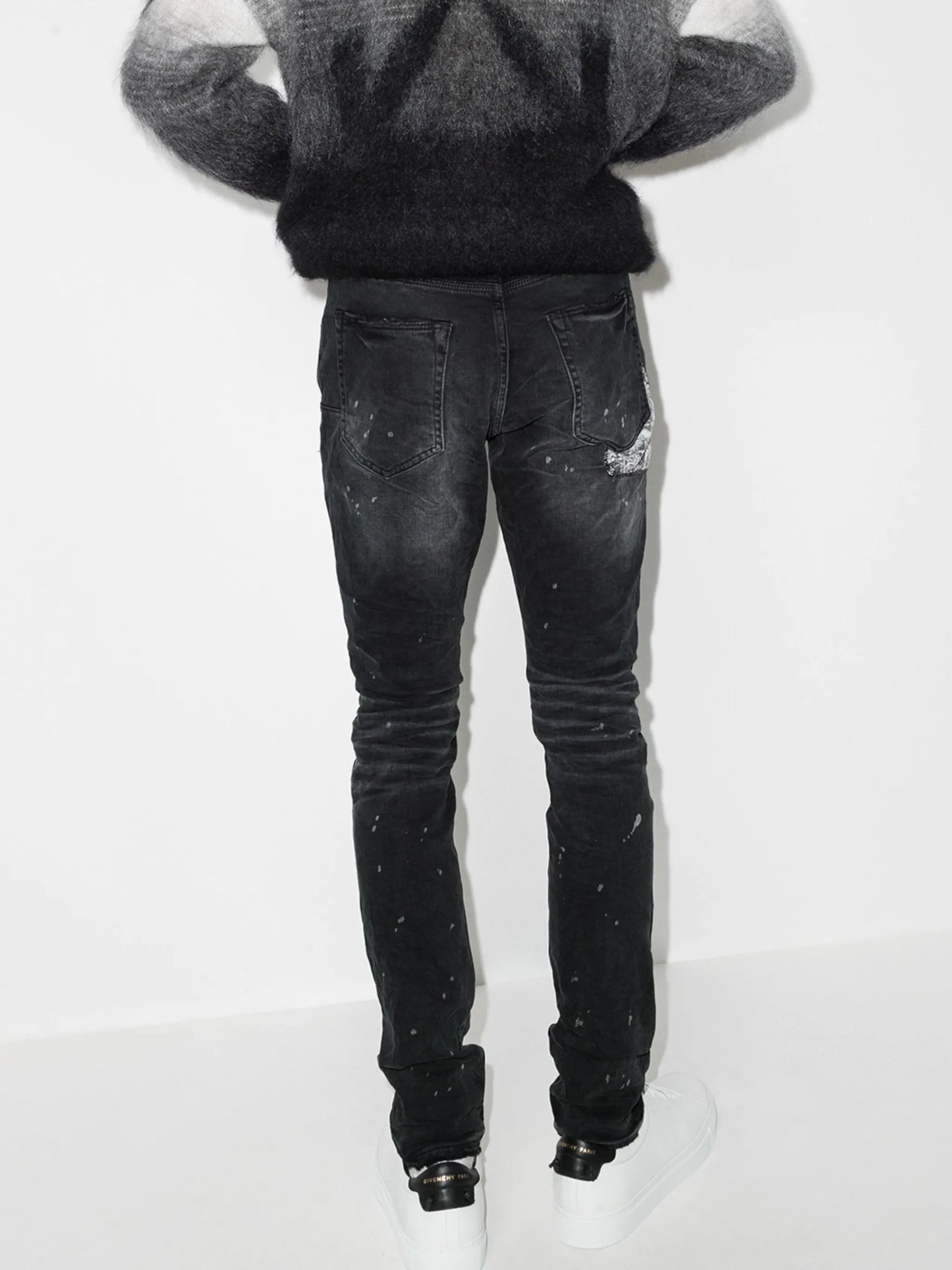 distressed-effect ripped skinny jeans