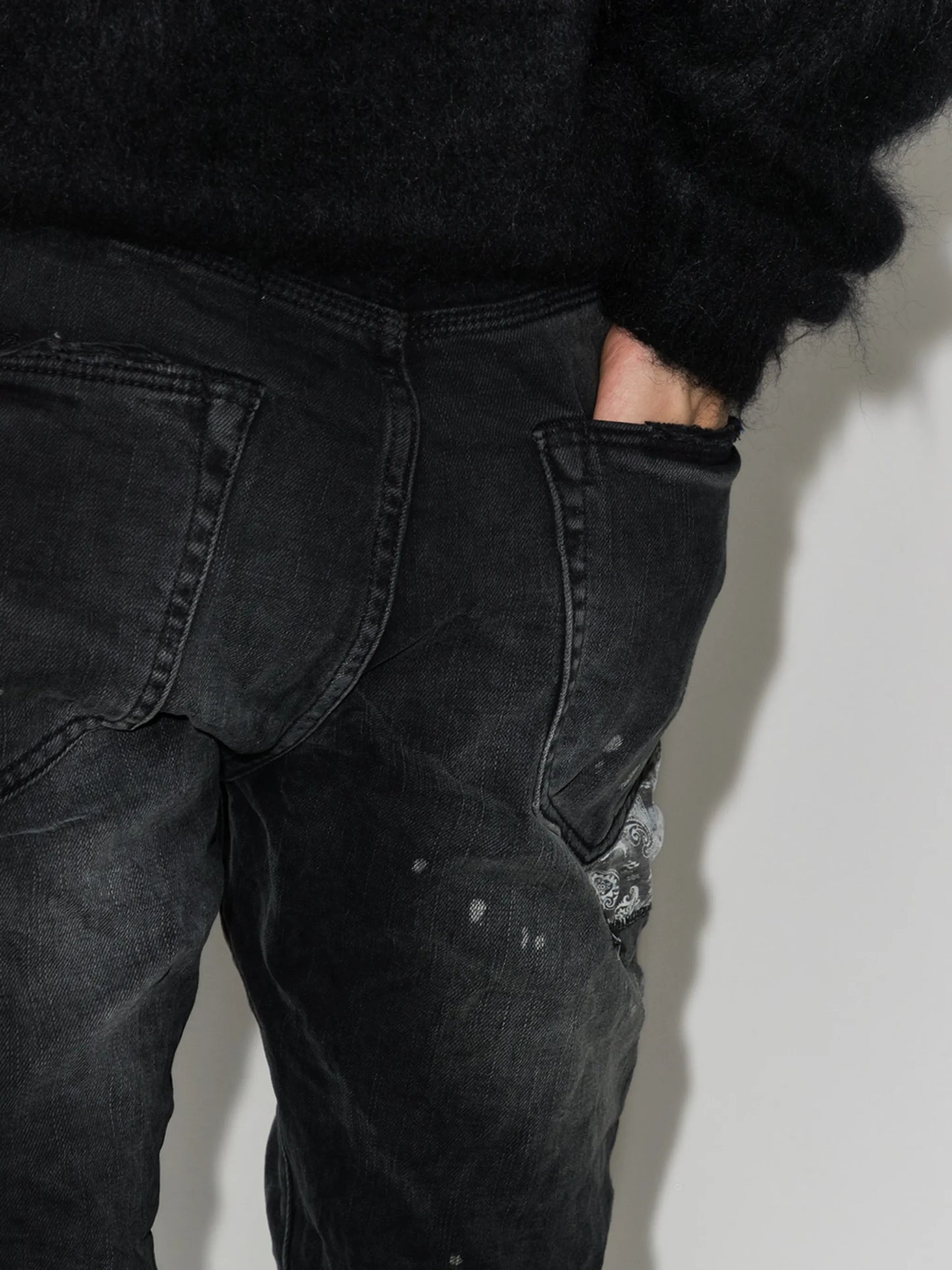 distressed-effect ripped skinny jeans