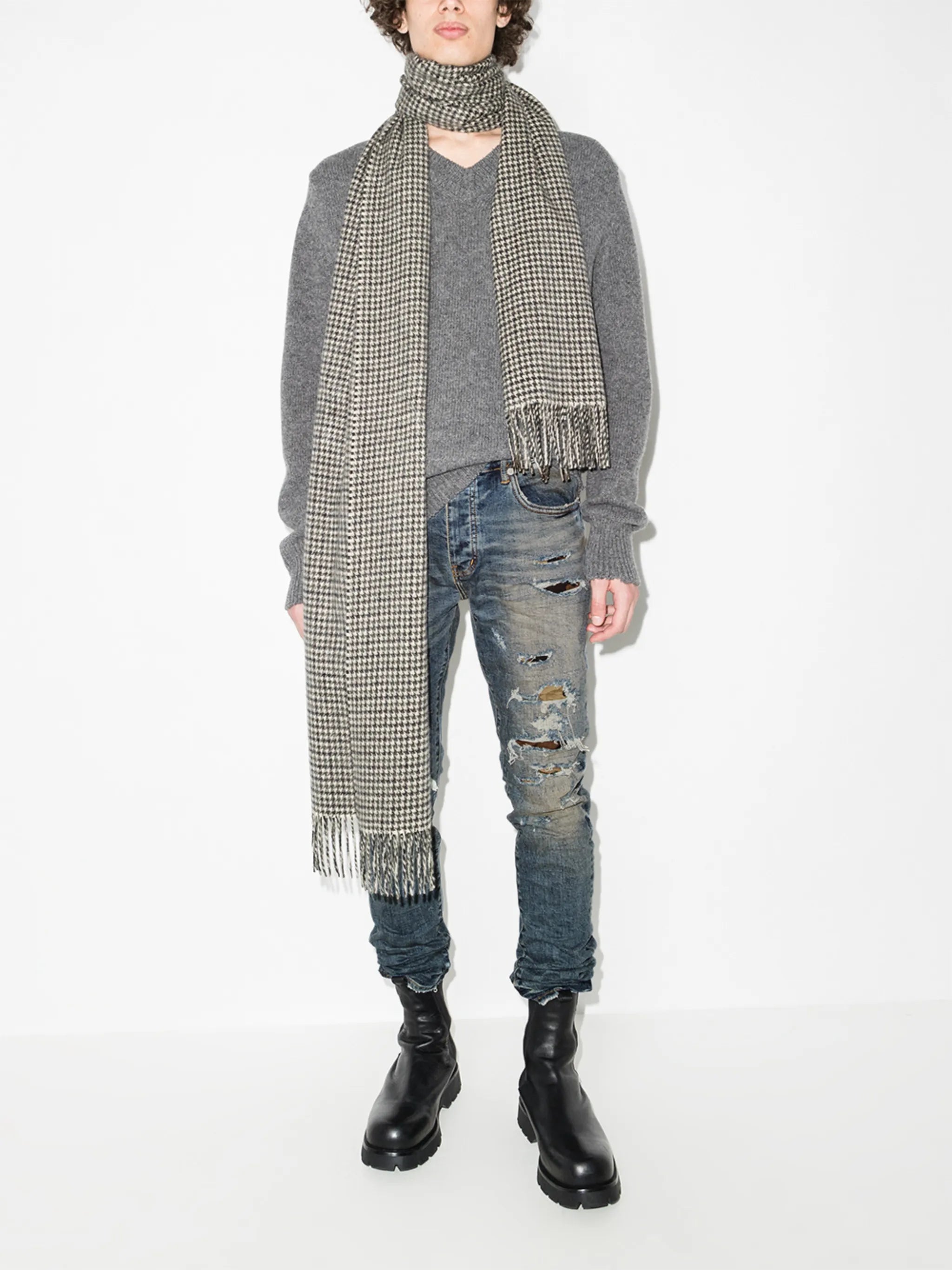 ripped skinny-cut jeans