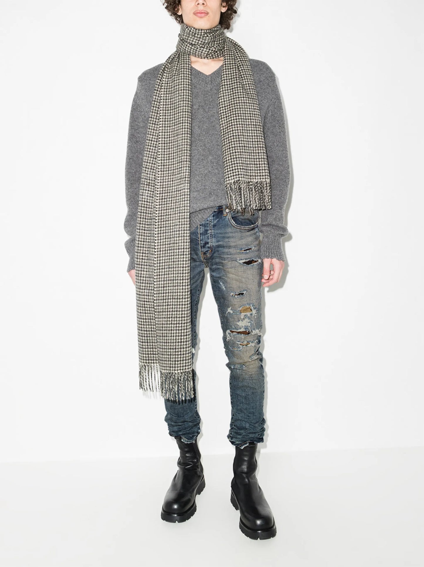 ripped skinny-cut jeans