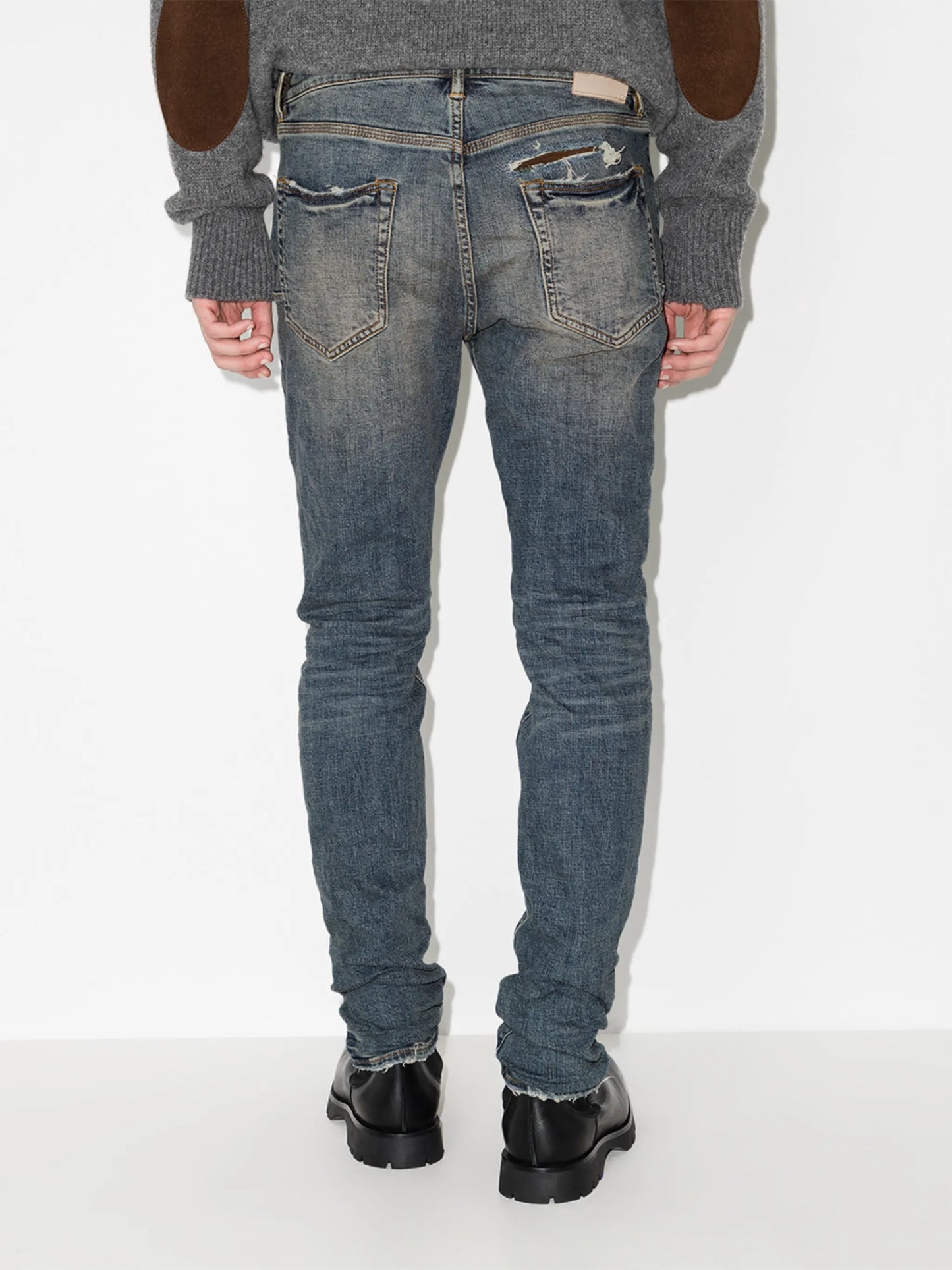 ripped skinny-cut jeans