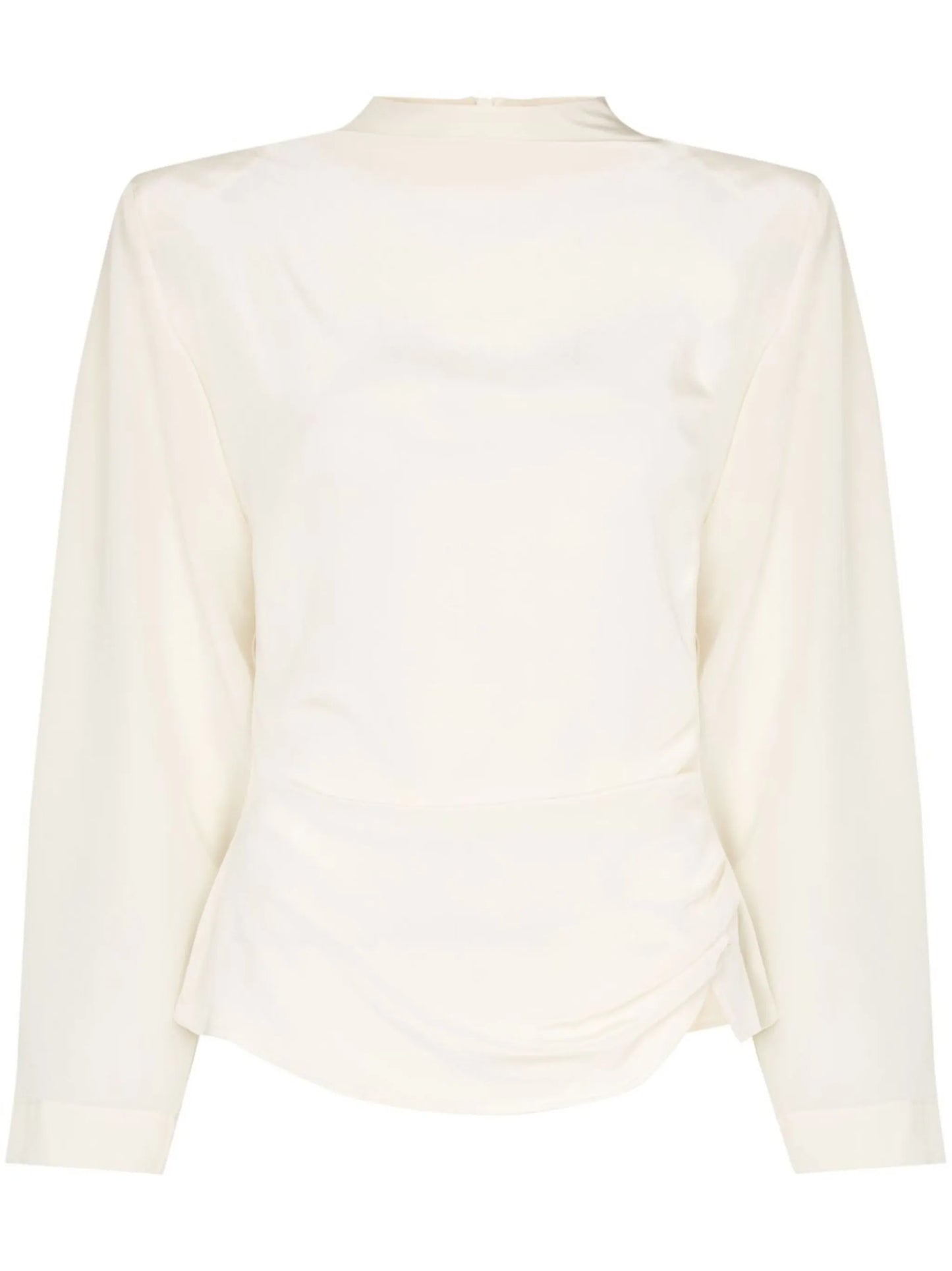 Jet draped silk blouse