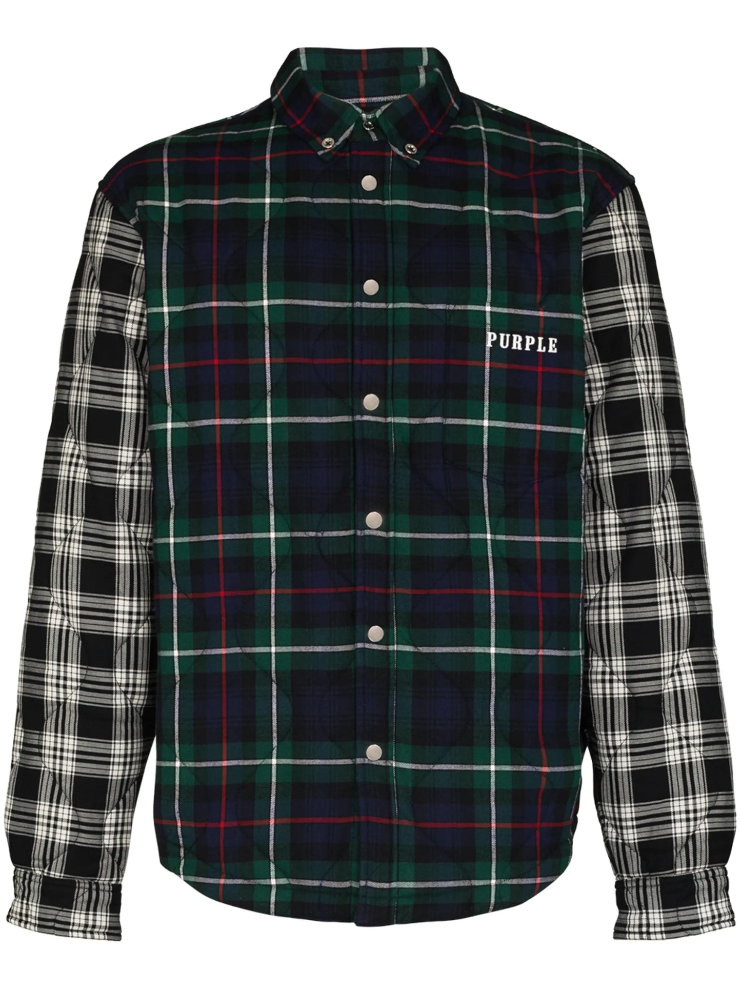 plaid logo quilted shirt