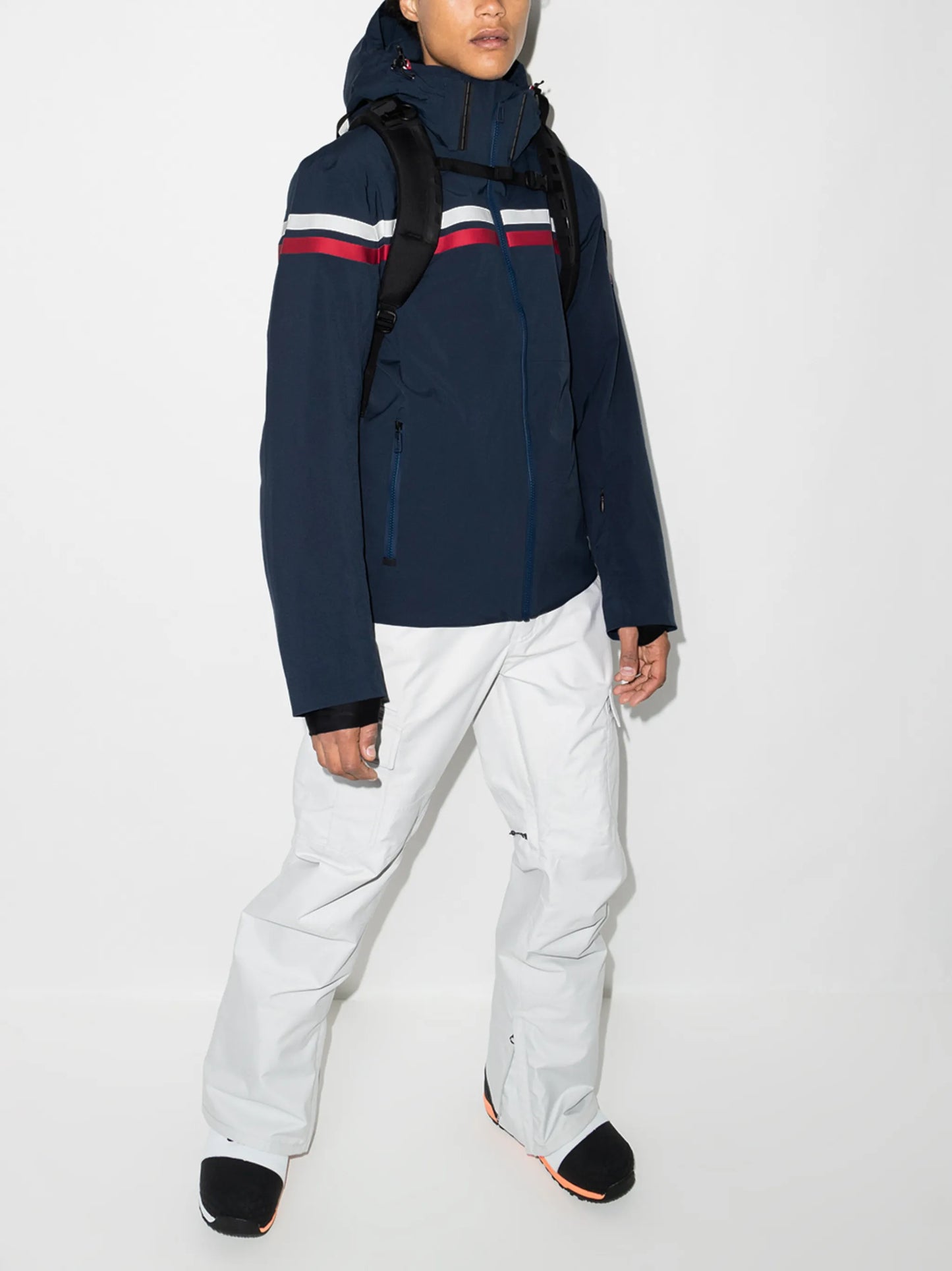 Embleme zip-up ski jacket