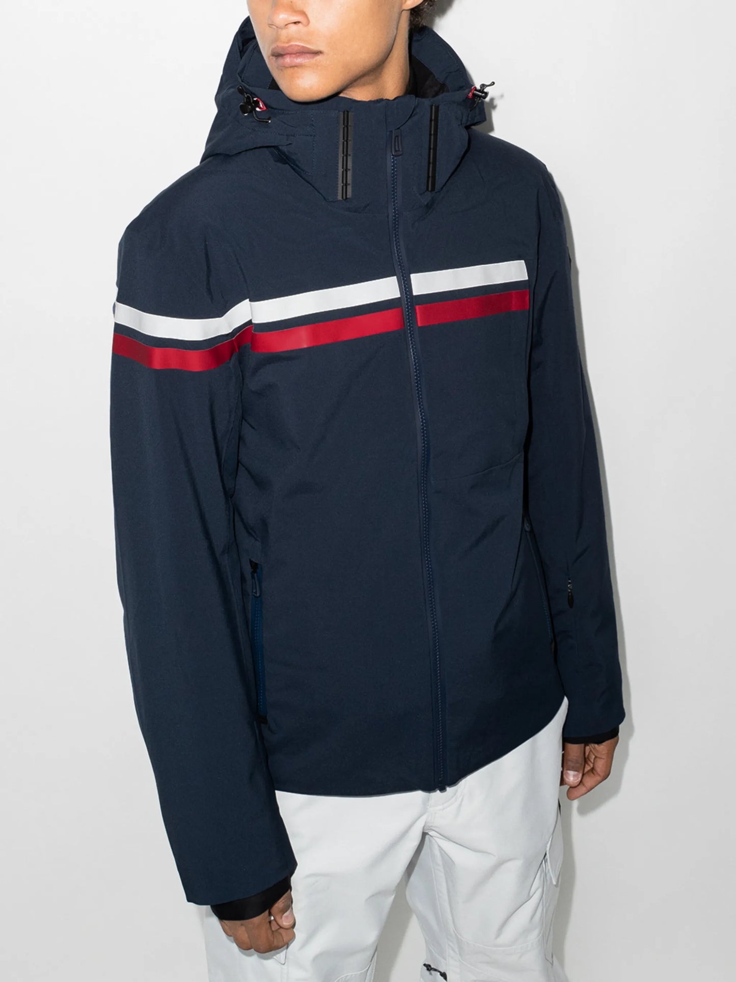 Embleme zip-up ski jacket