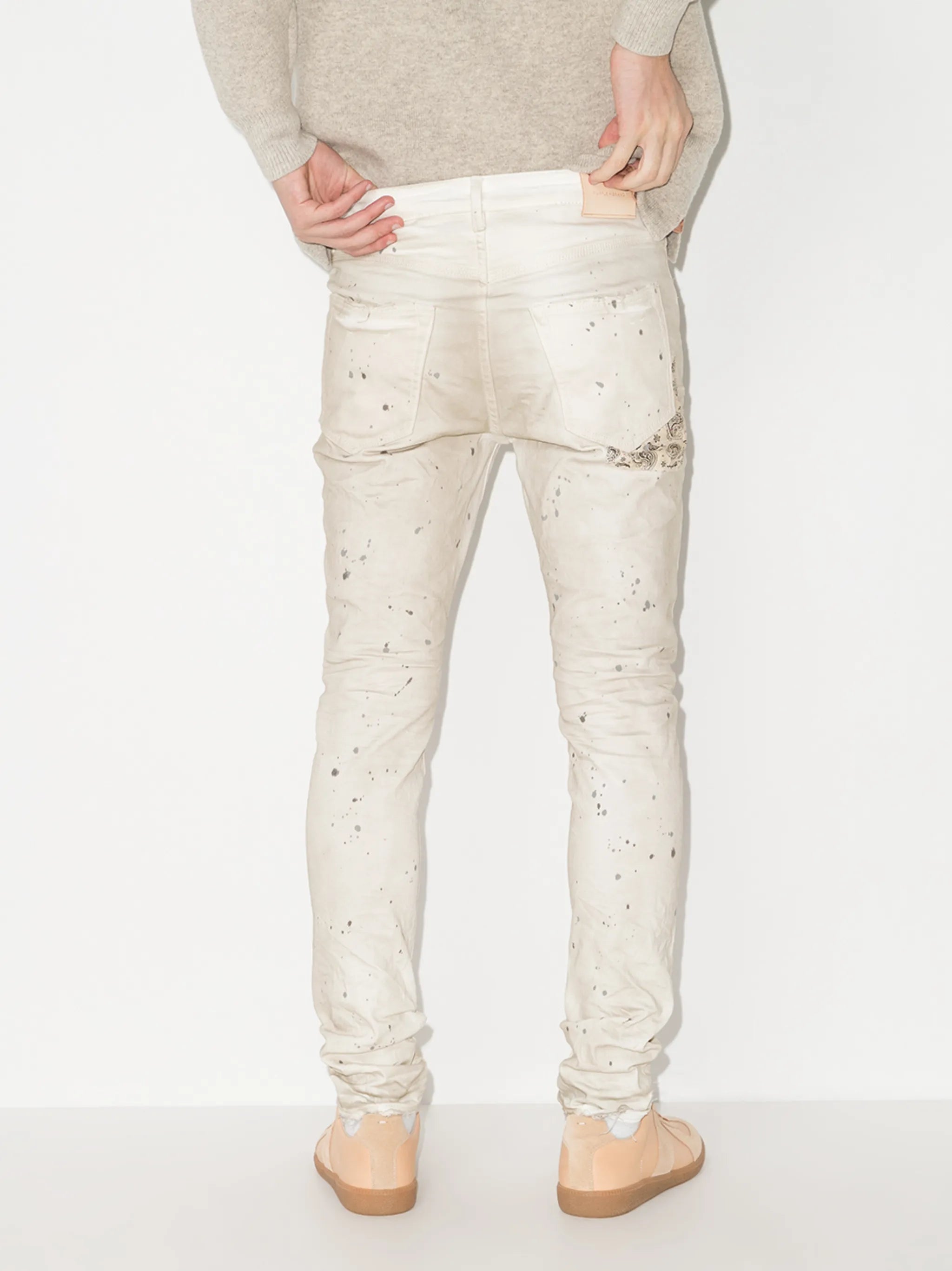 bandana patch skinny jeans