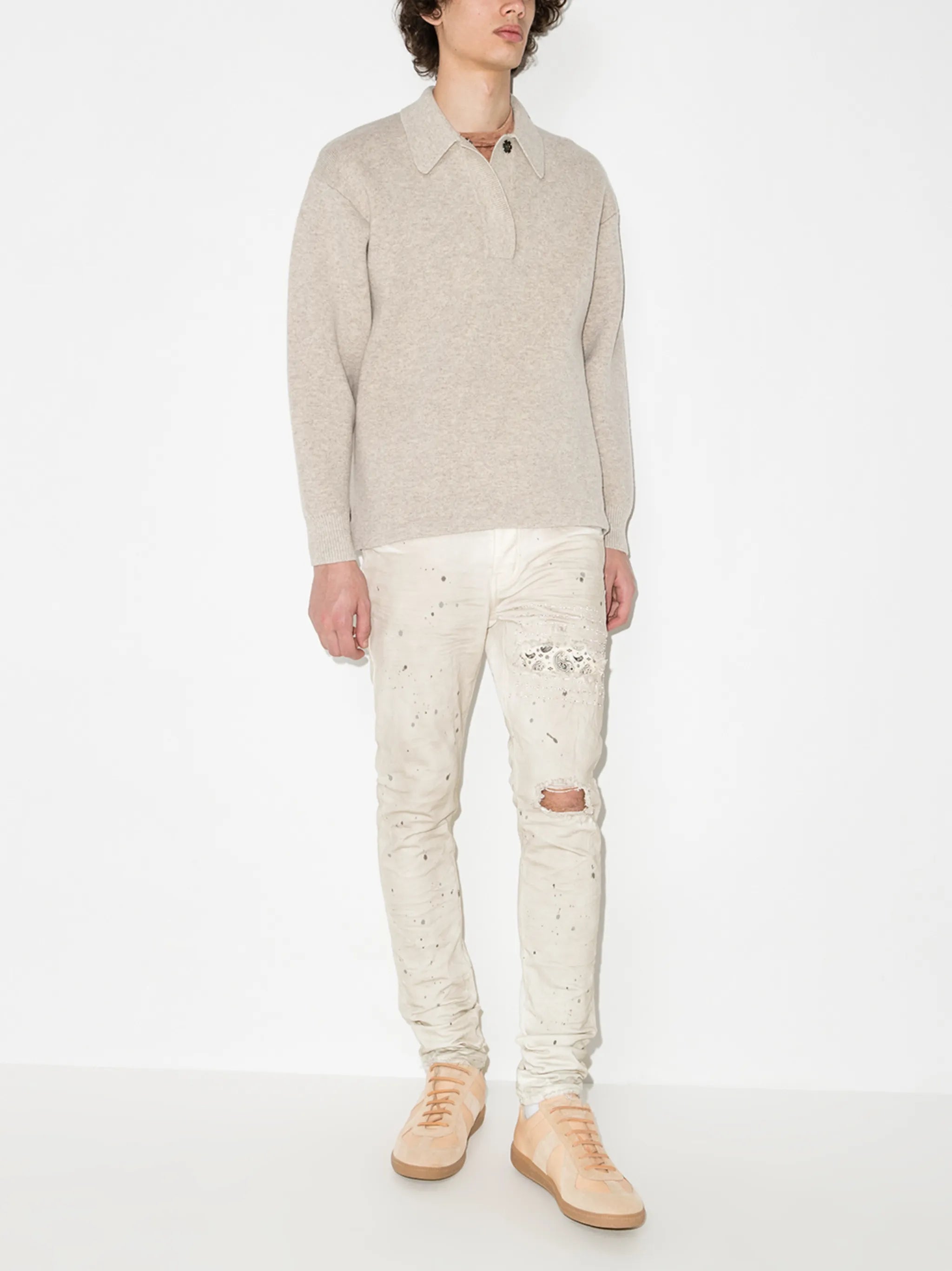 bandana patch skinny jeans