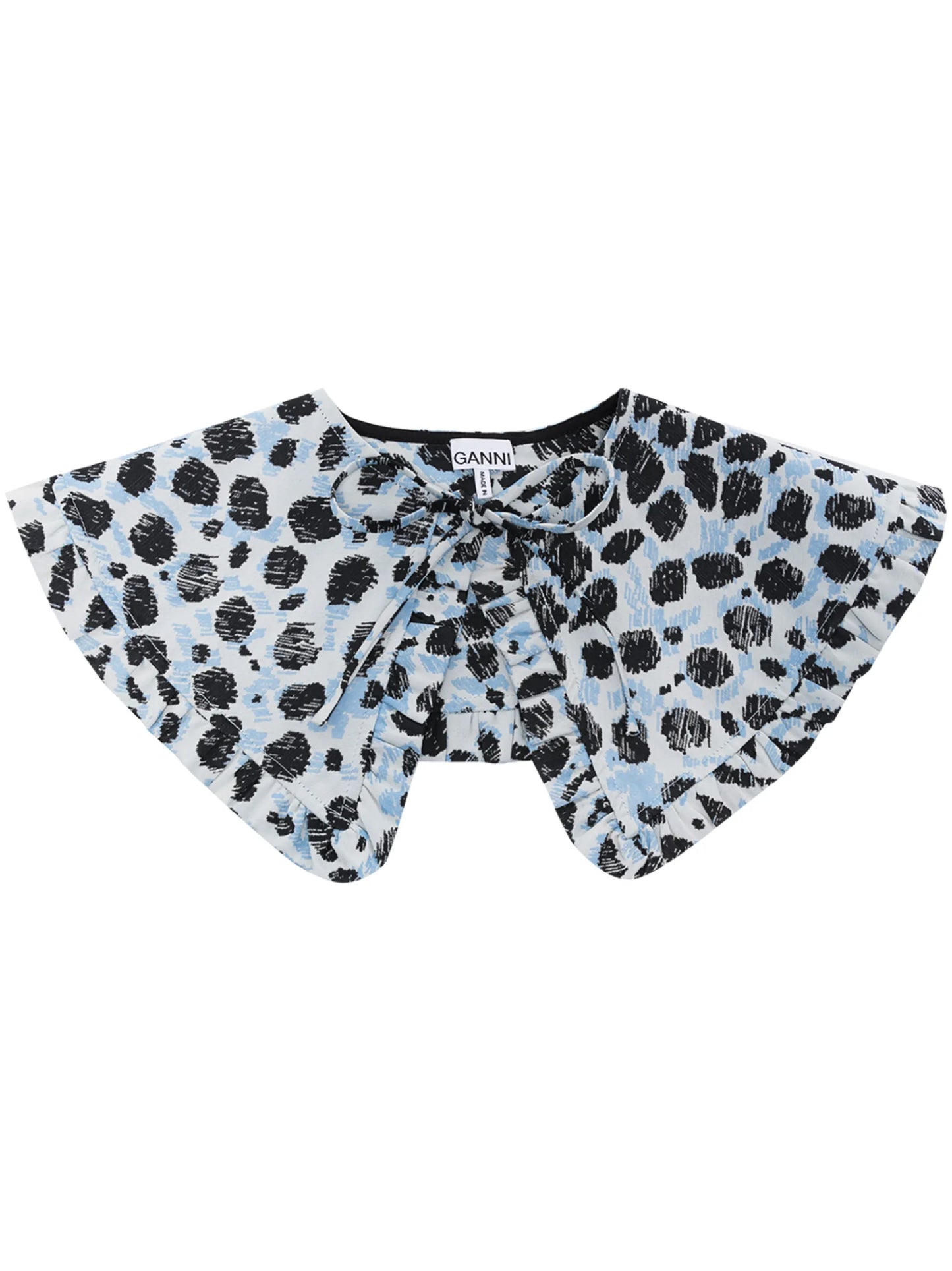 leopard-print ruffled collar