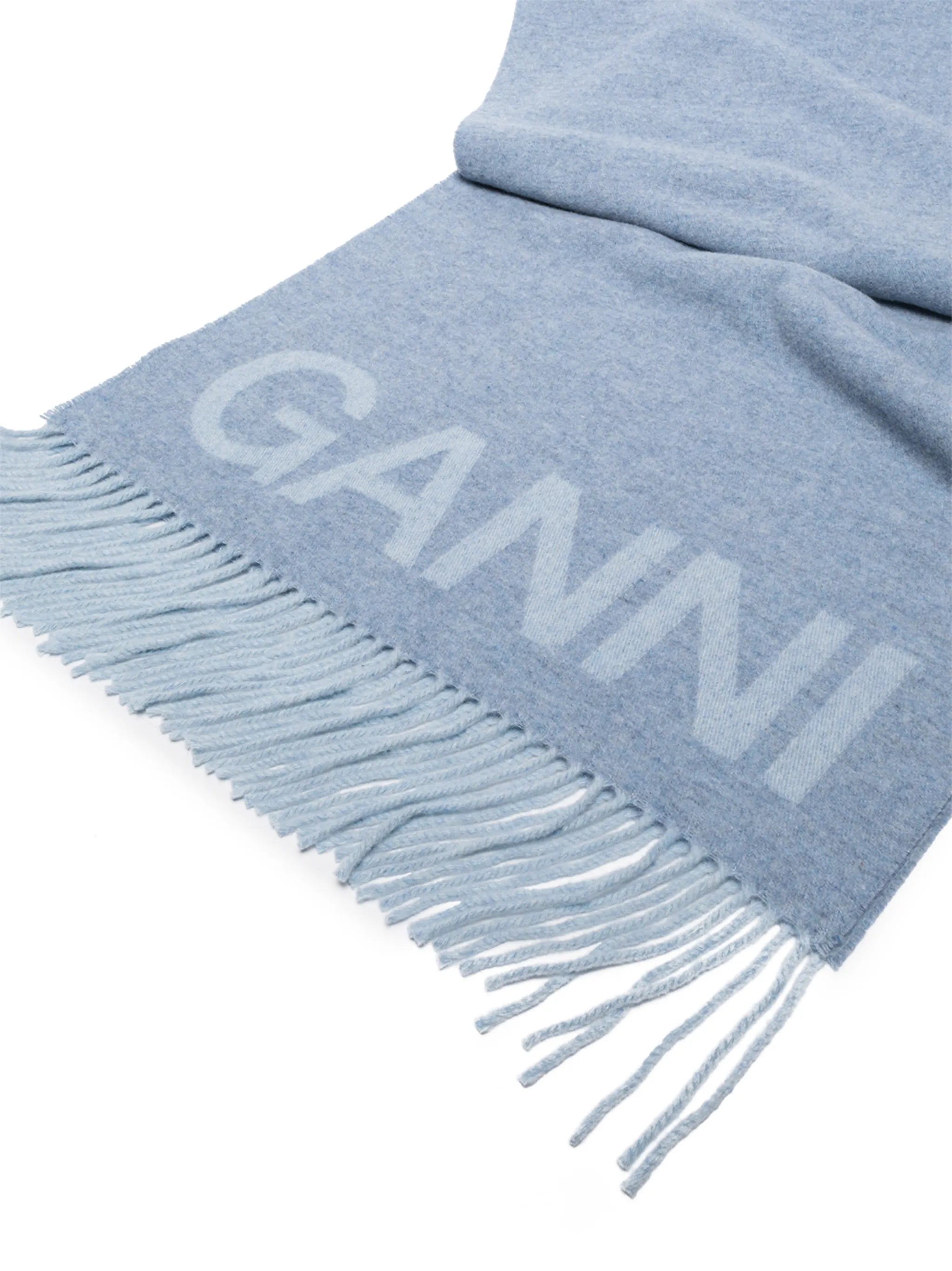 fringed logo two-tone scarf