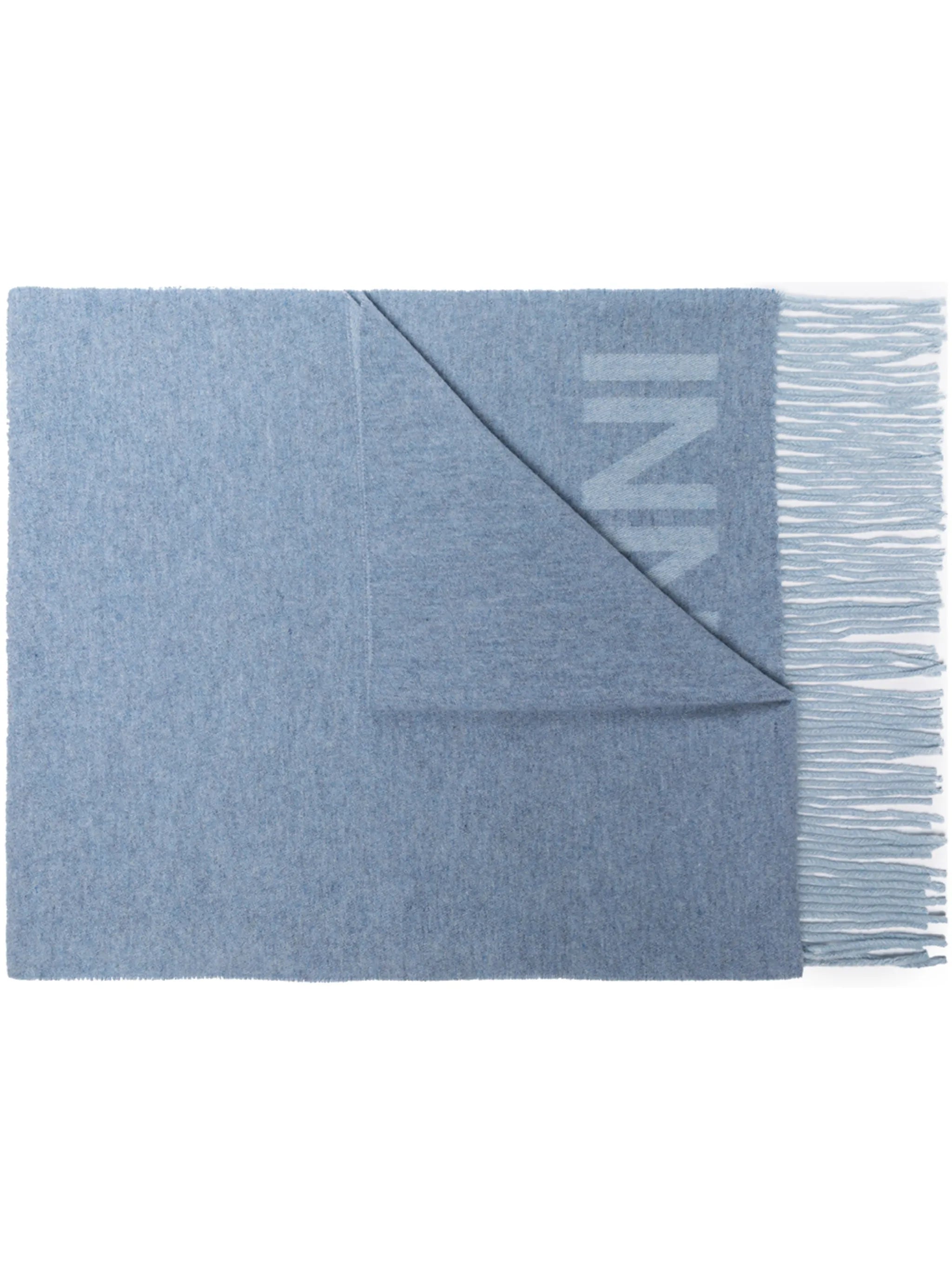 fringed logo two-tone scarf