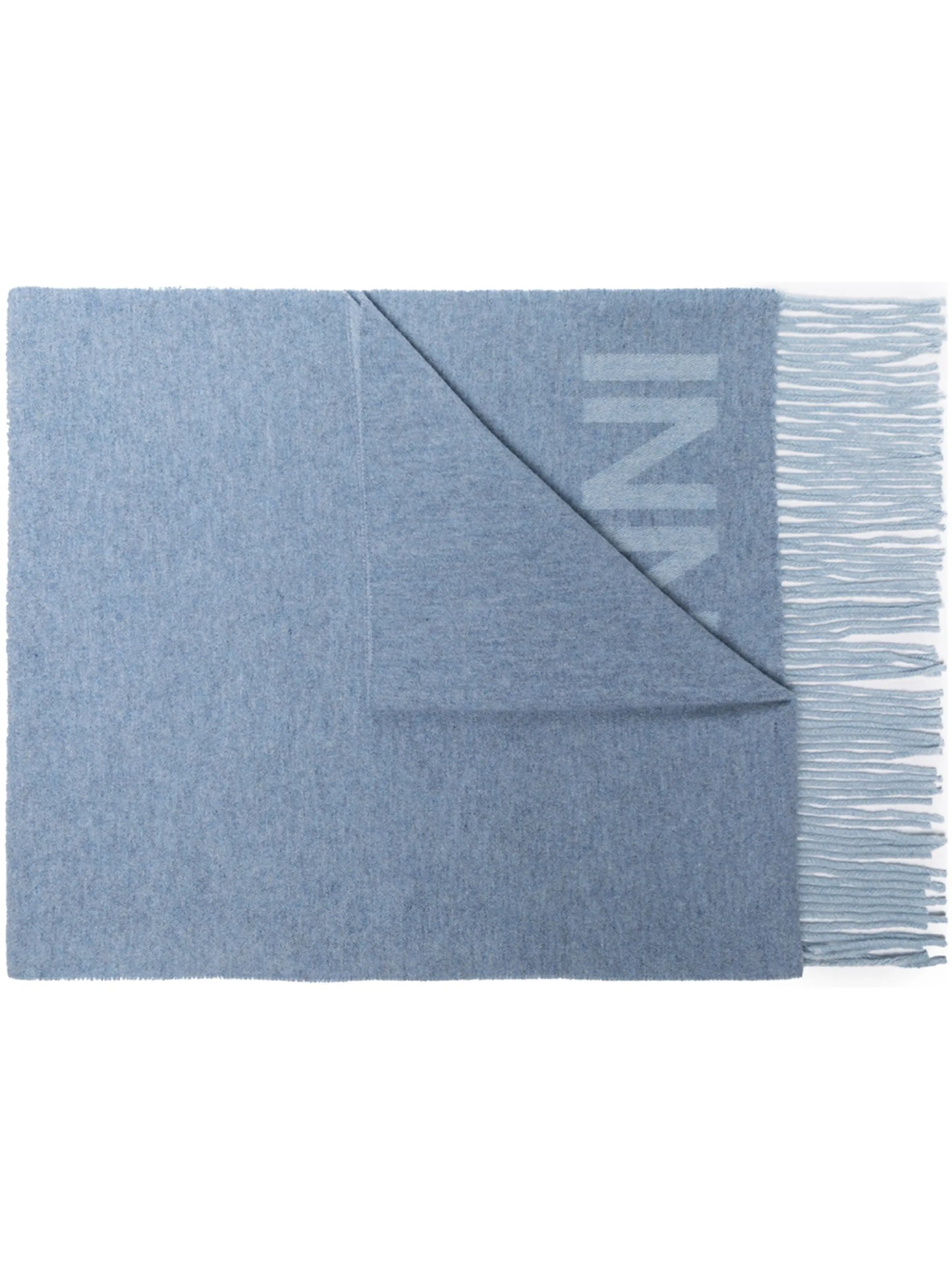 fringed logo two-tone scarf