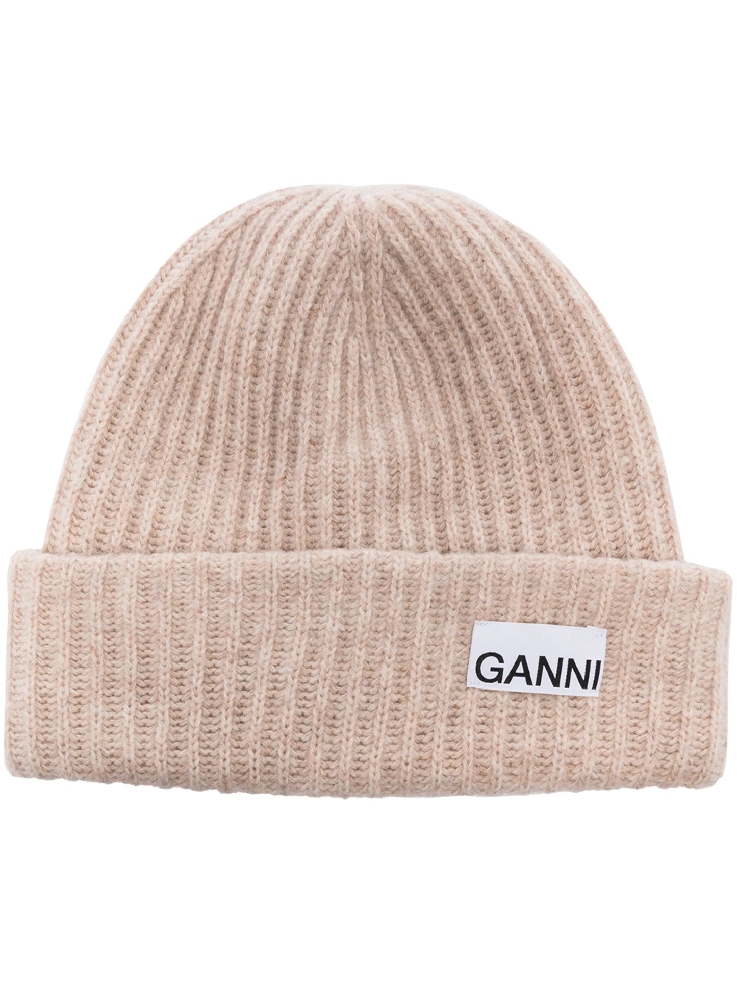 logo patch ribbed beanie