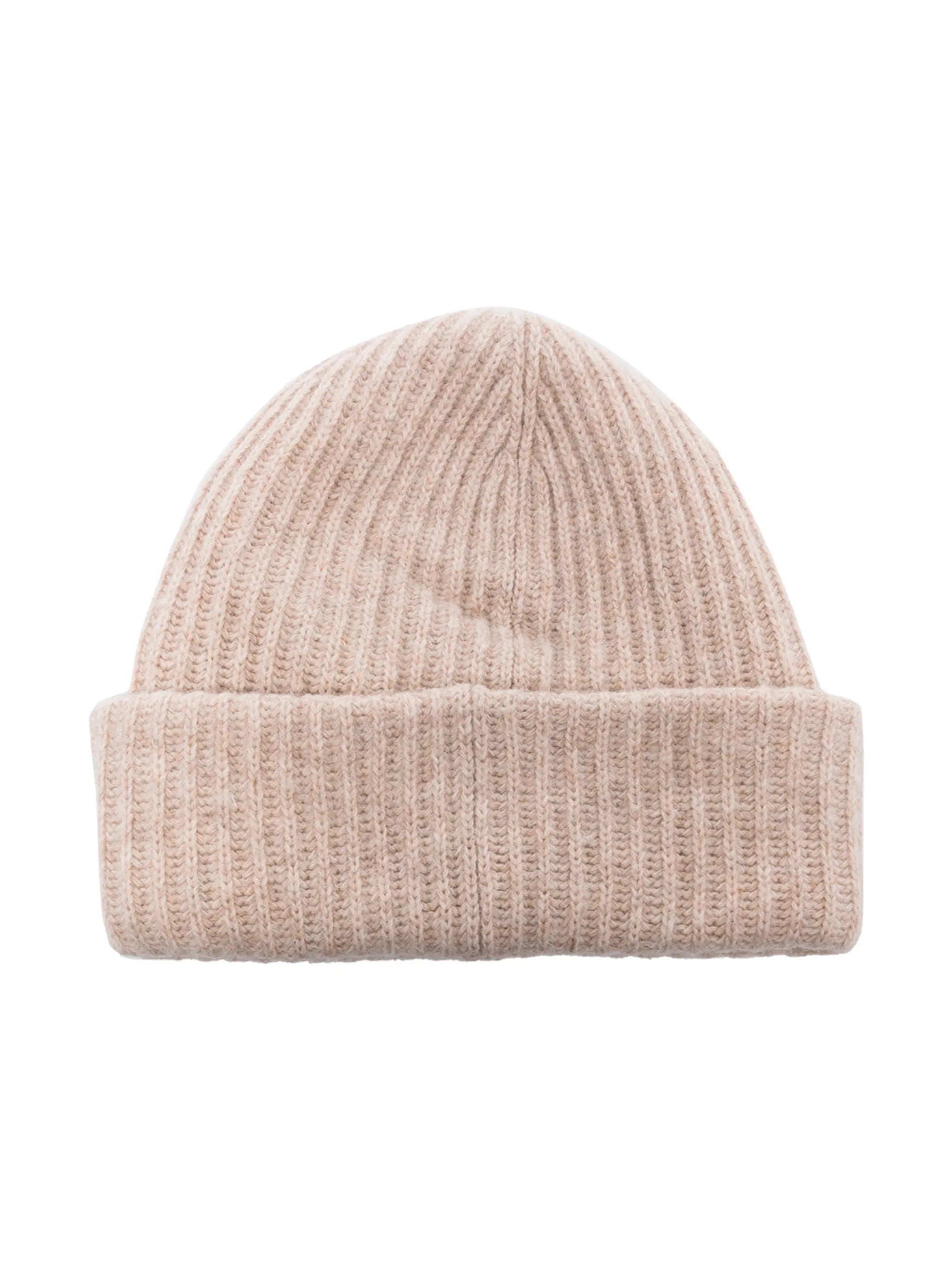 logo patch ribbed beanie