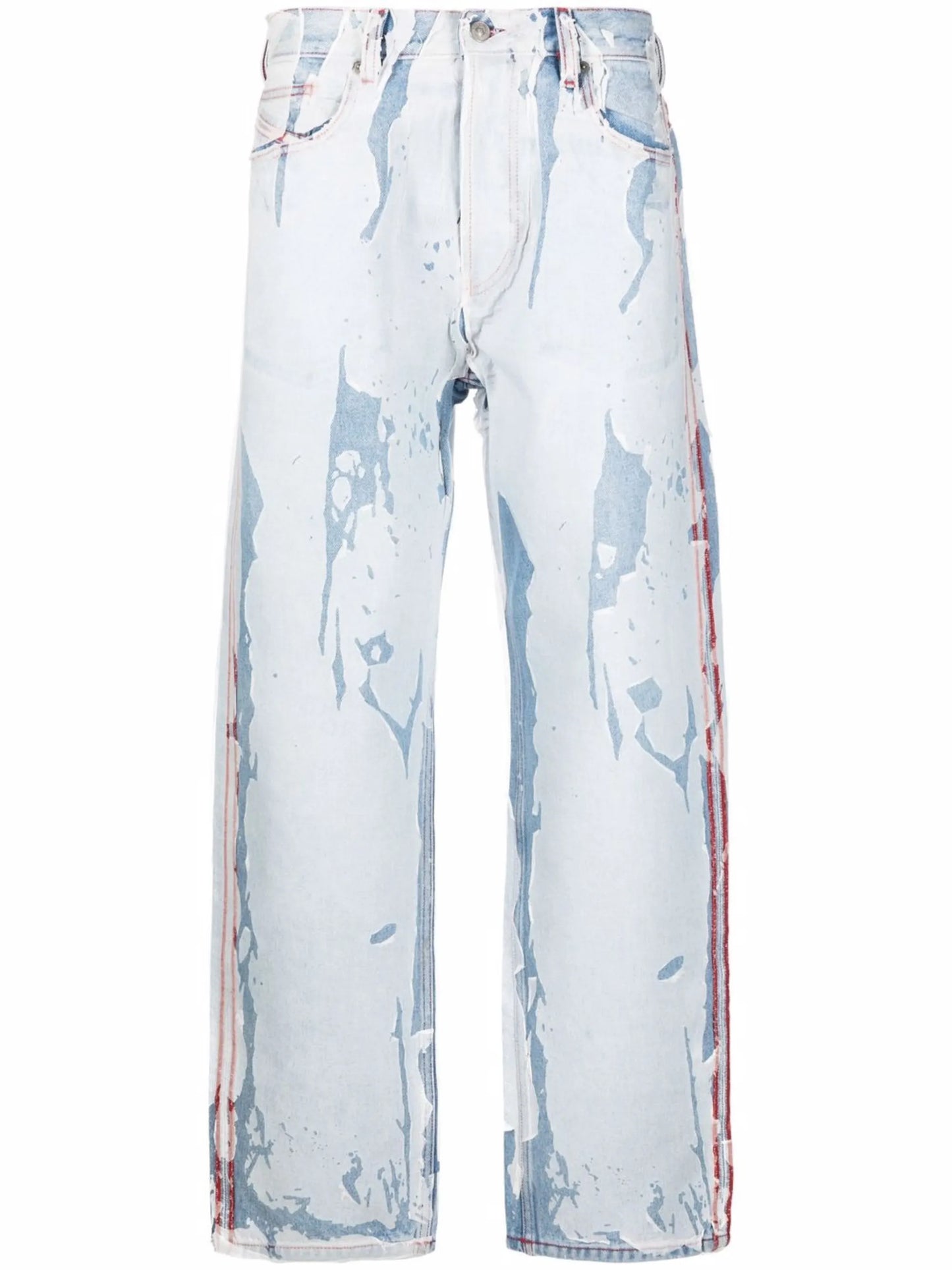 Peel-Off Effect straight-leg jeans