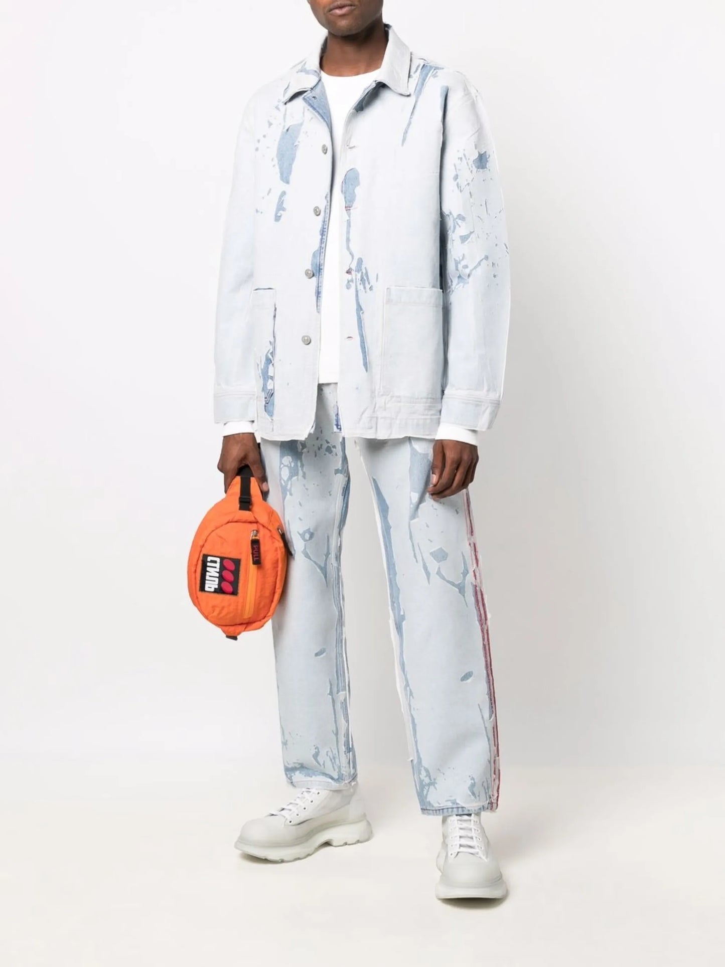 Peel-Off Effect straight-leg jeans