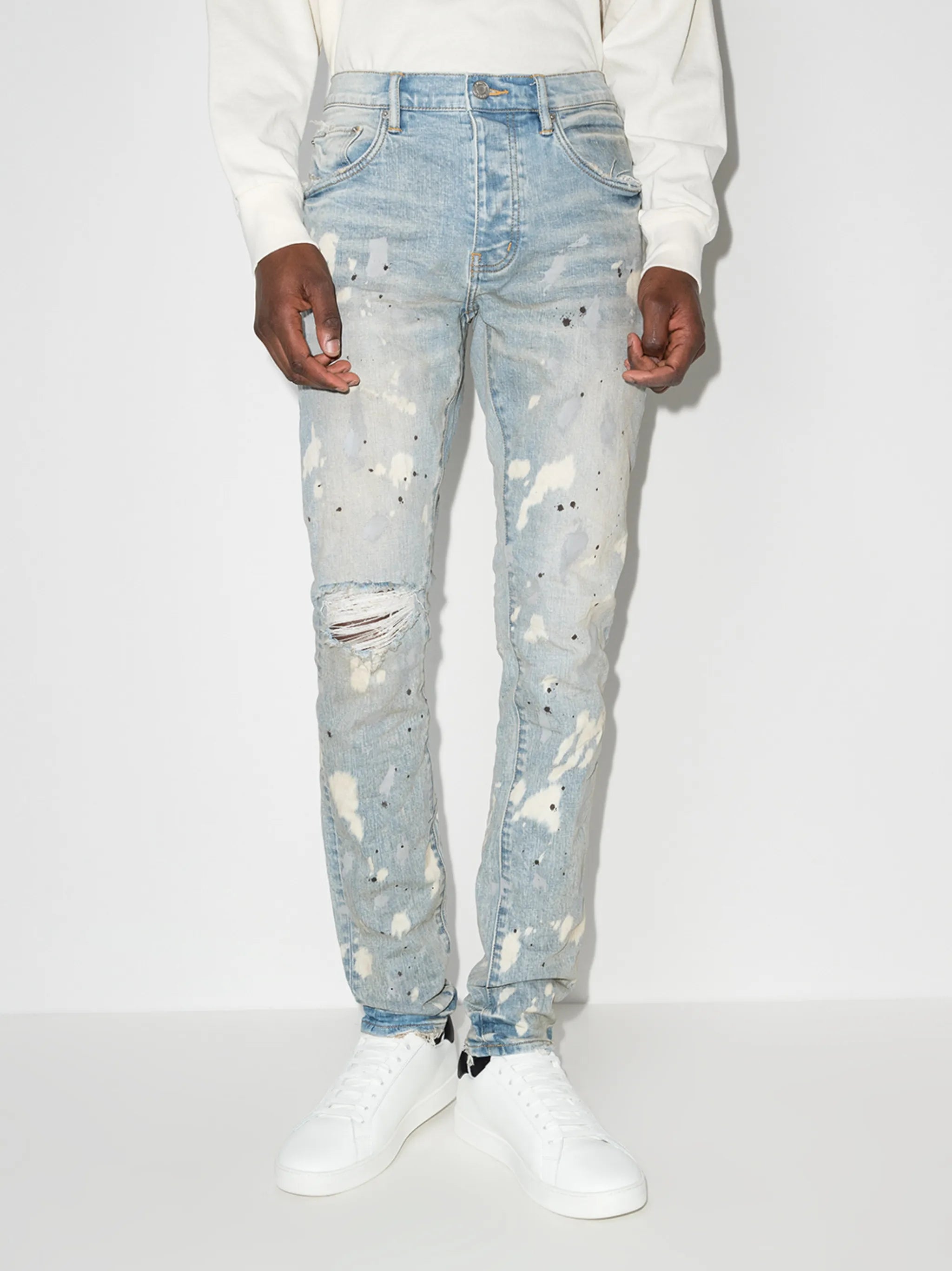acid bleach-effect skinny jeans