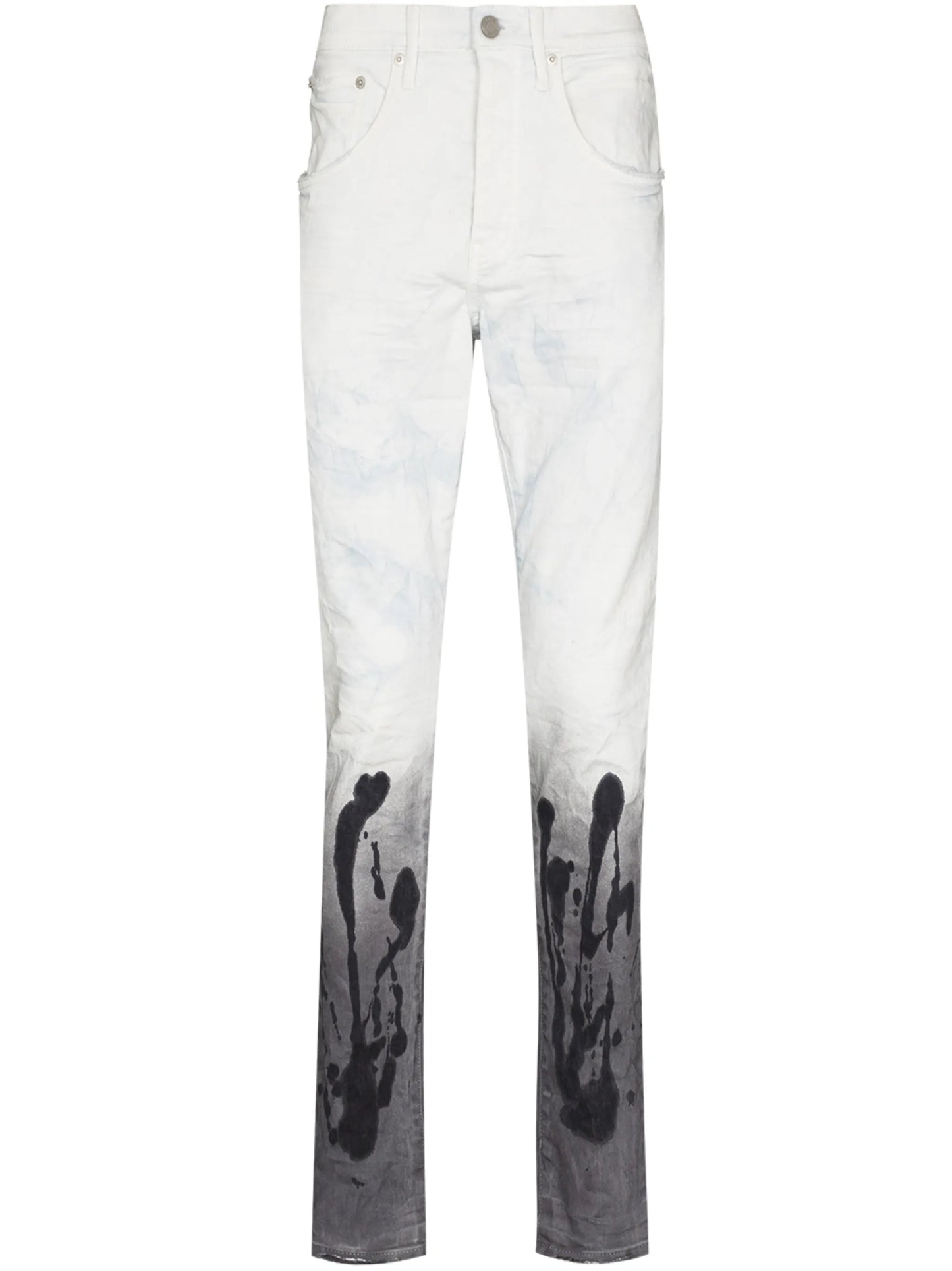 coated hem slim-fit jeans