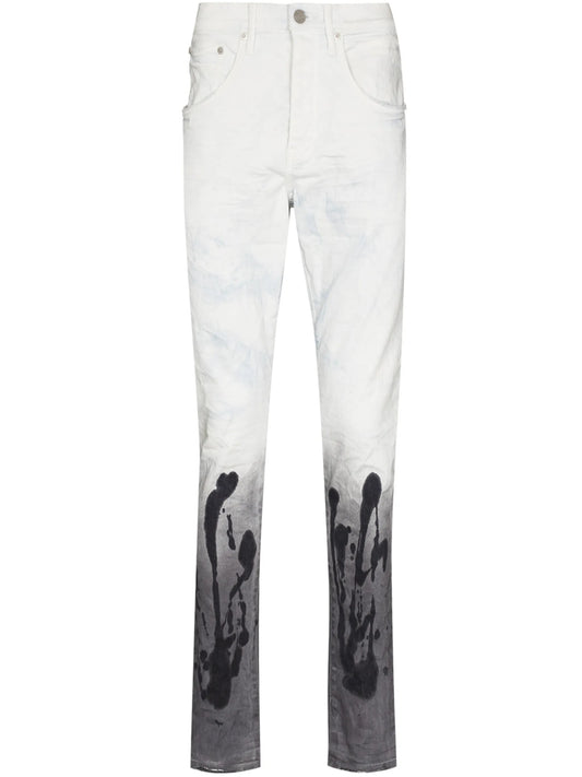 coated hem slim-fit jeans