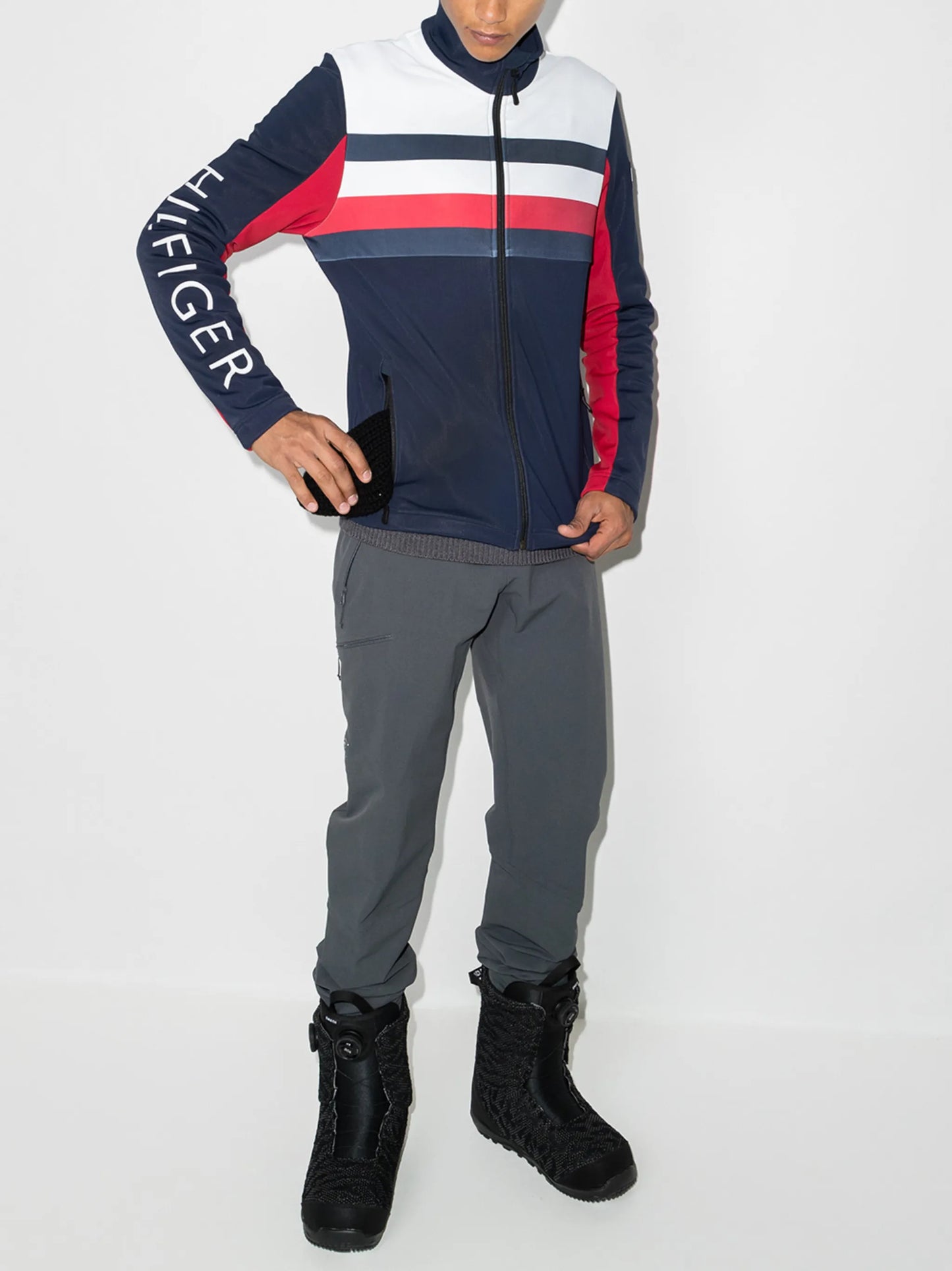 x Tommy Hilfiger Global stripe-detail ski jacket