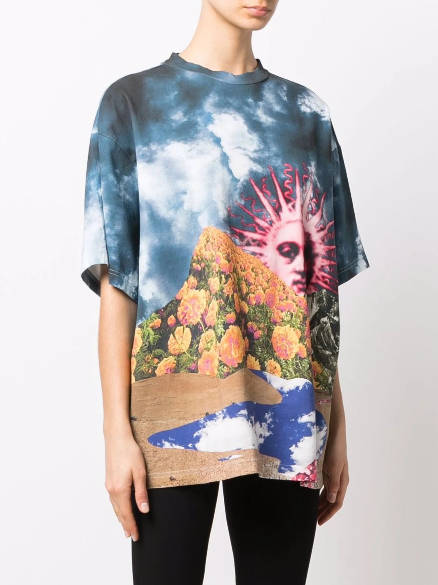graphic-print oversized T-shirt