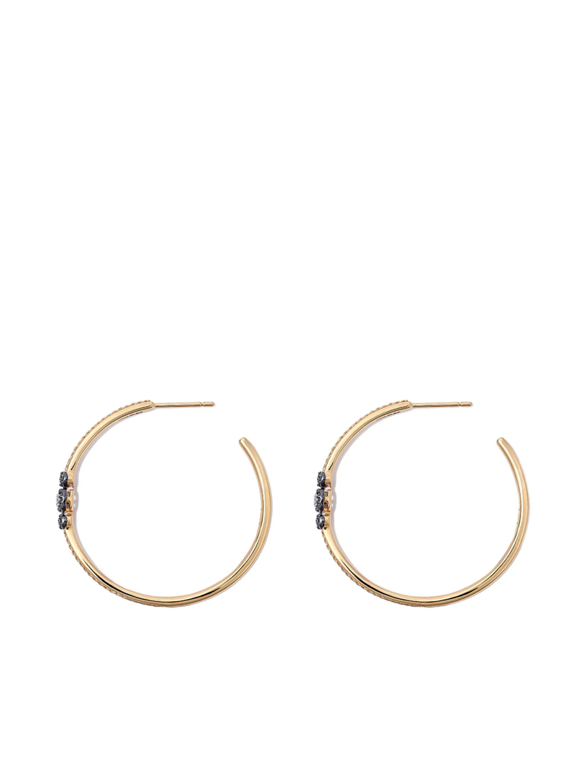 14kt yellow gold diamond hoop earrings