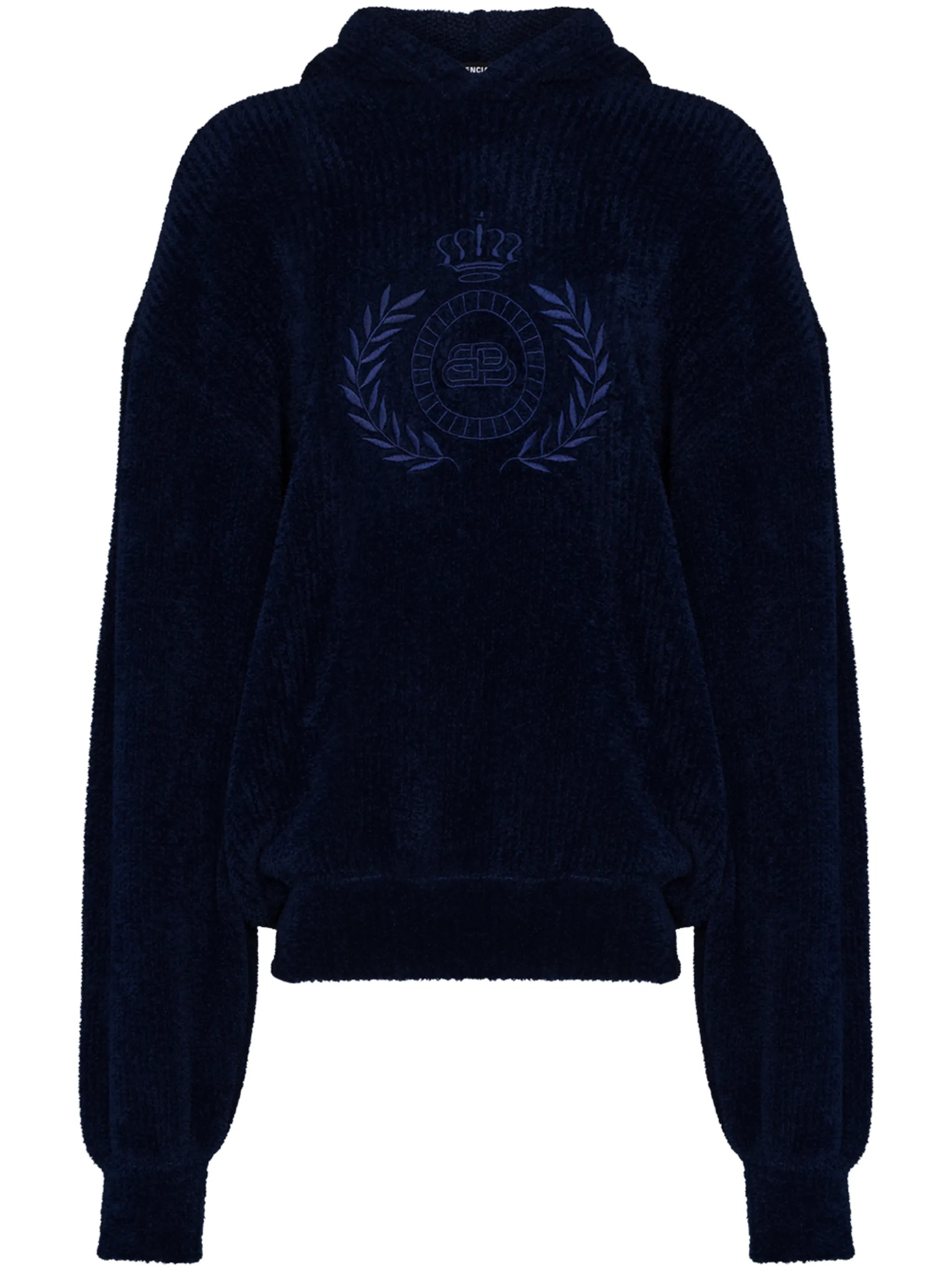 embroidered BB logo fleece hoodie