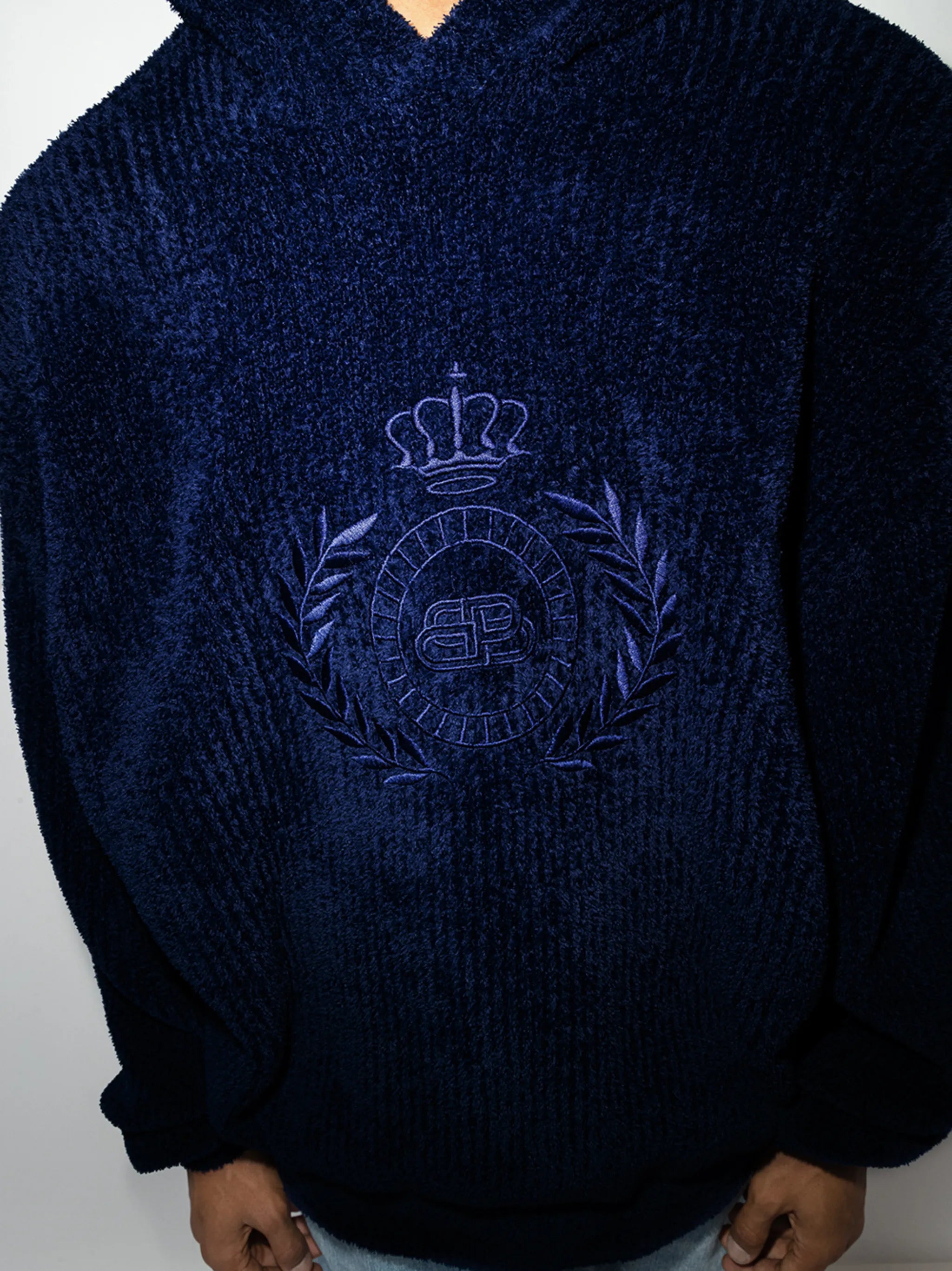 embroidered BB logo fleece hoodie