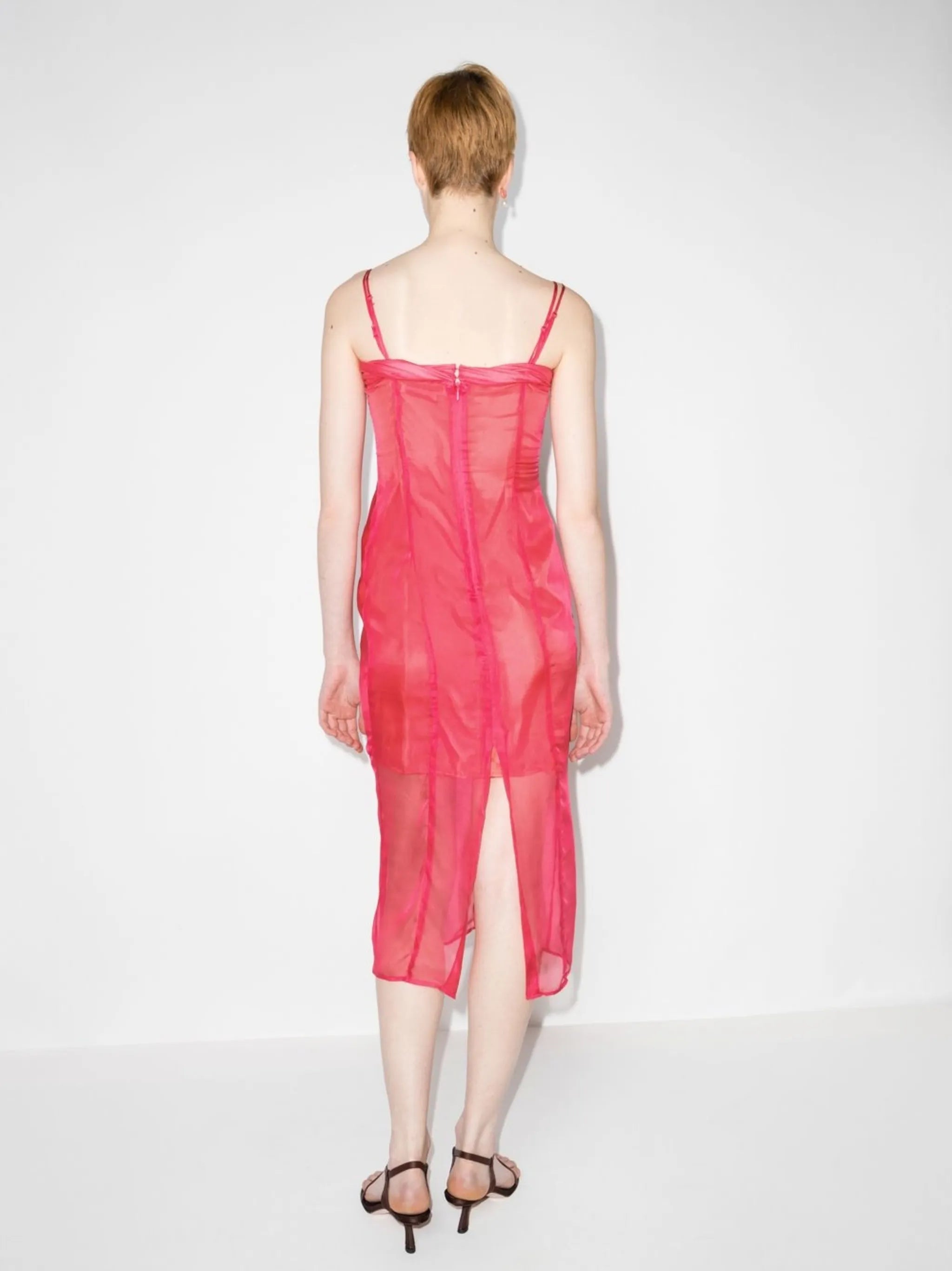 ruched-detail sleeveless dress