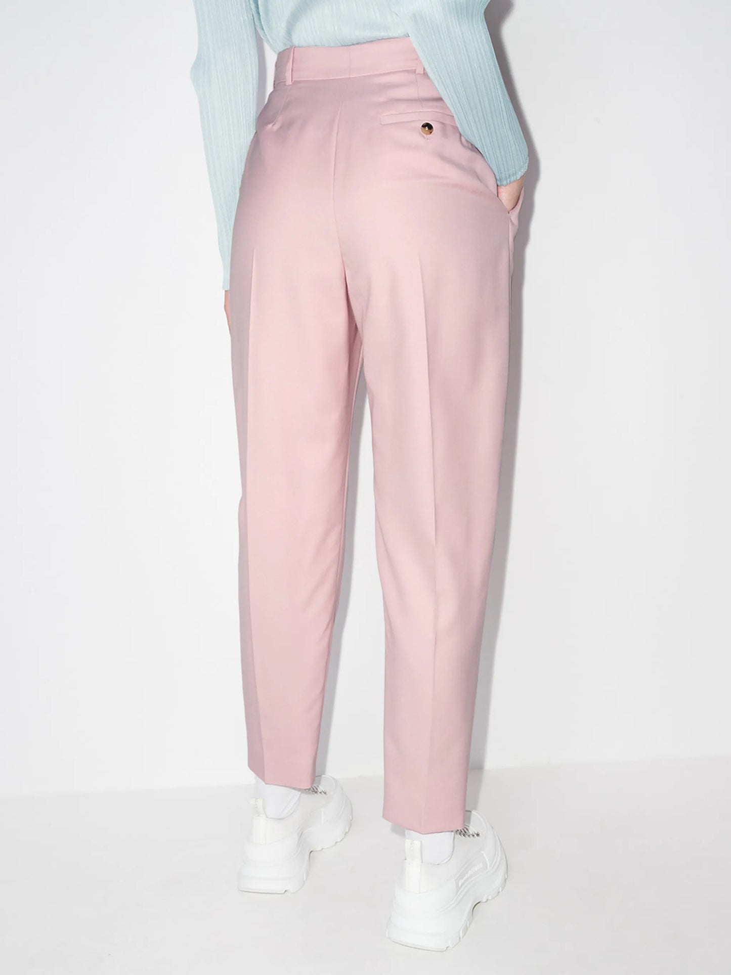 pleat detail tapered trousers
