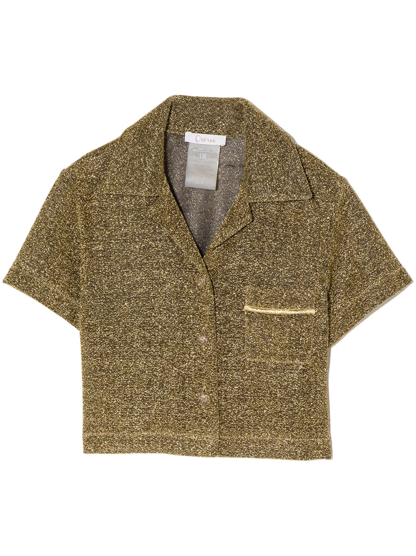 lurex glittered short-sleeve shirt