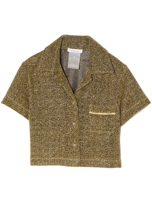 lurex glittered short-sleeve shirt