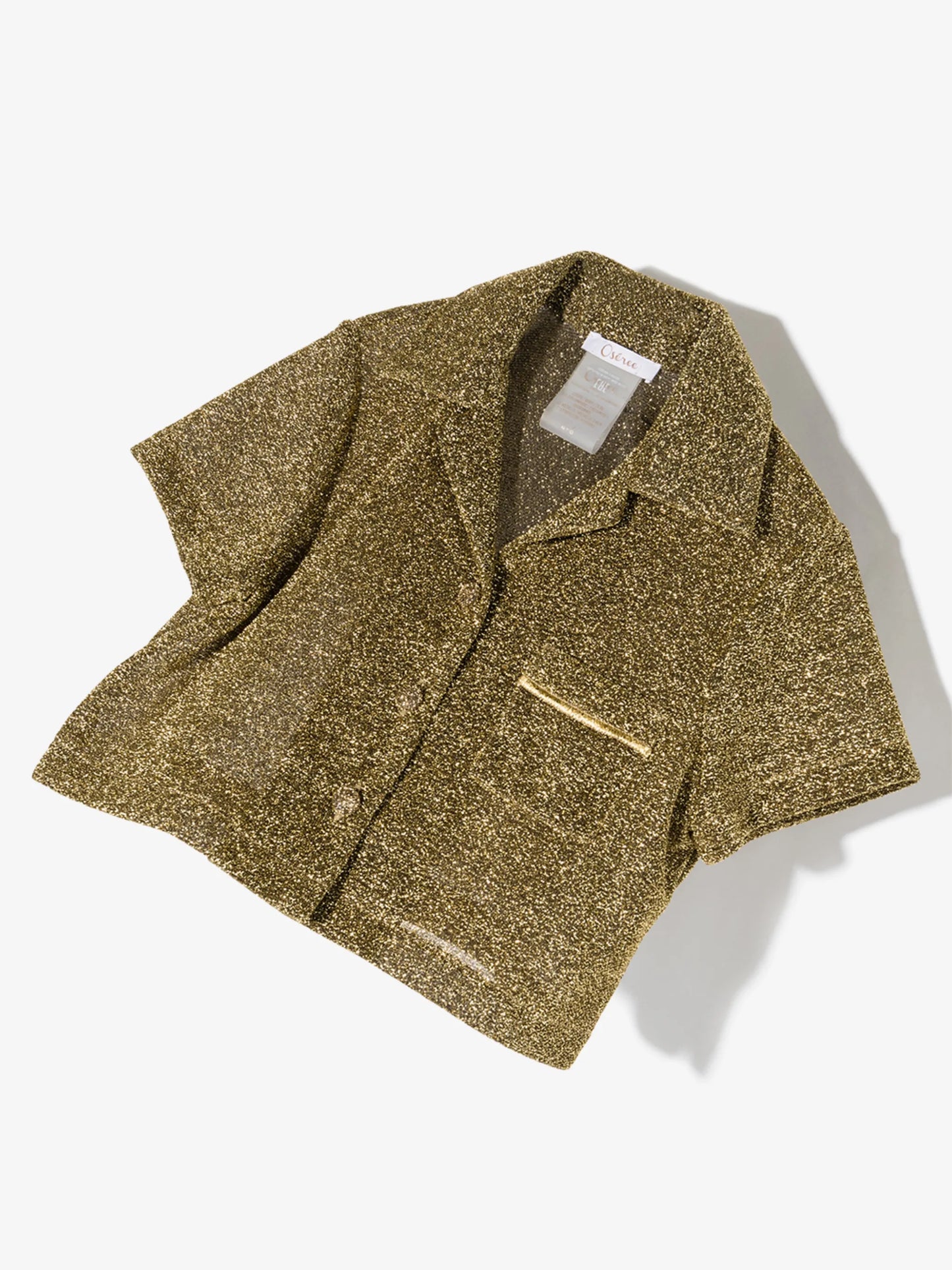 lurex glittered short-sleeve shirt