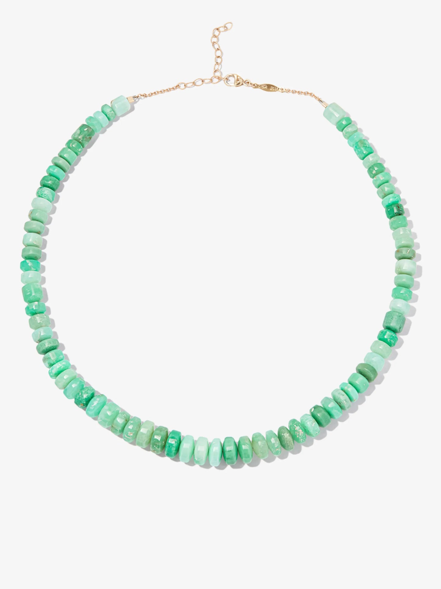 14kt yellow gold chrysoprase necklace
