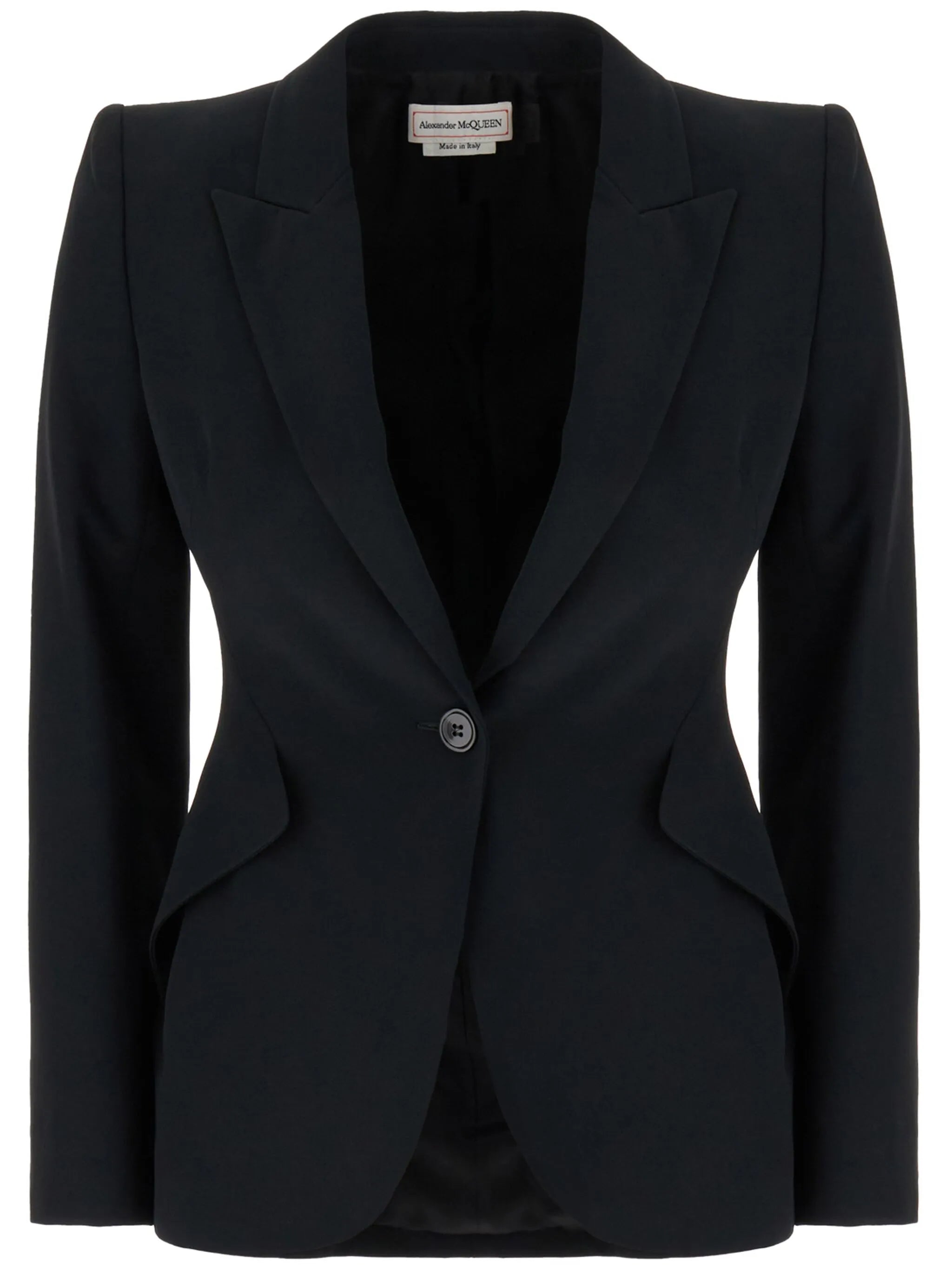 peak-lapel single-breasted blazer