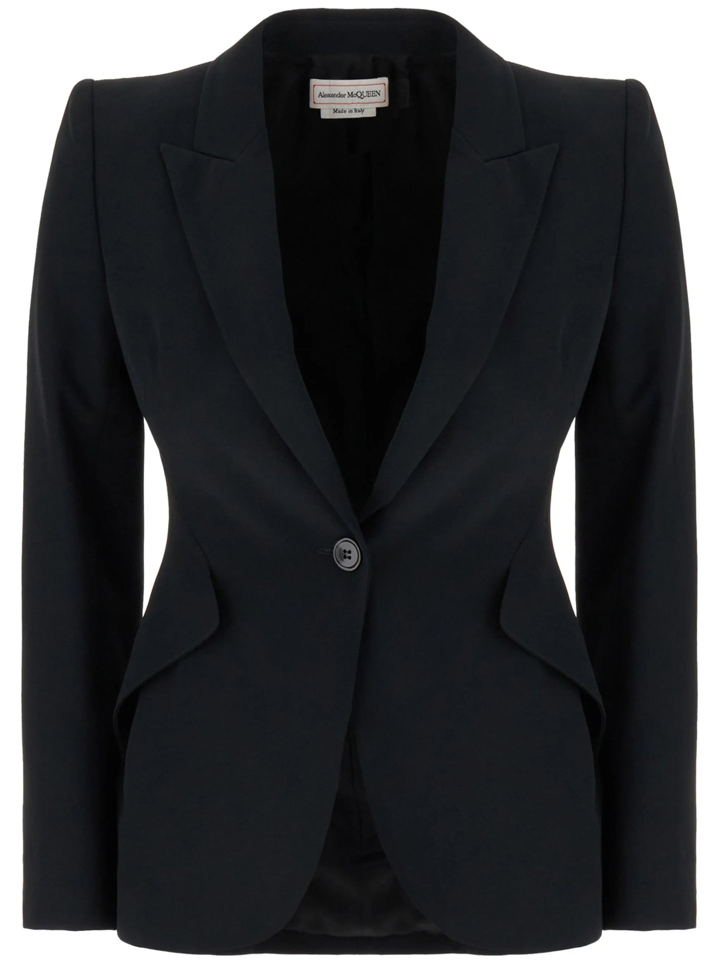 peak-lapel single-breasted blazer