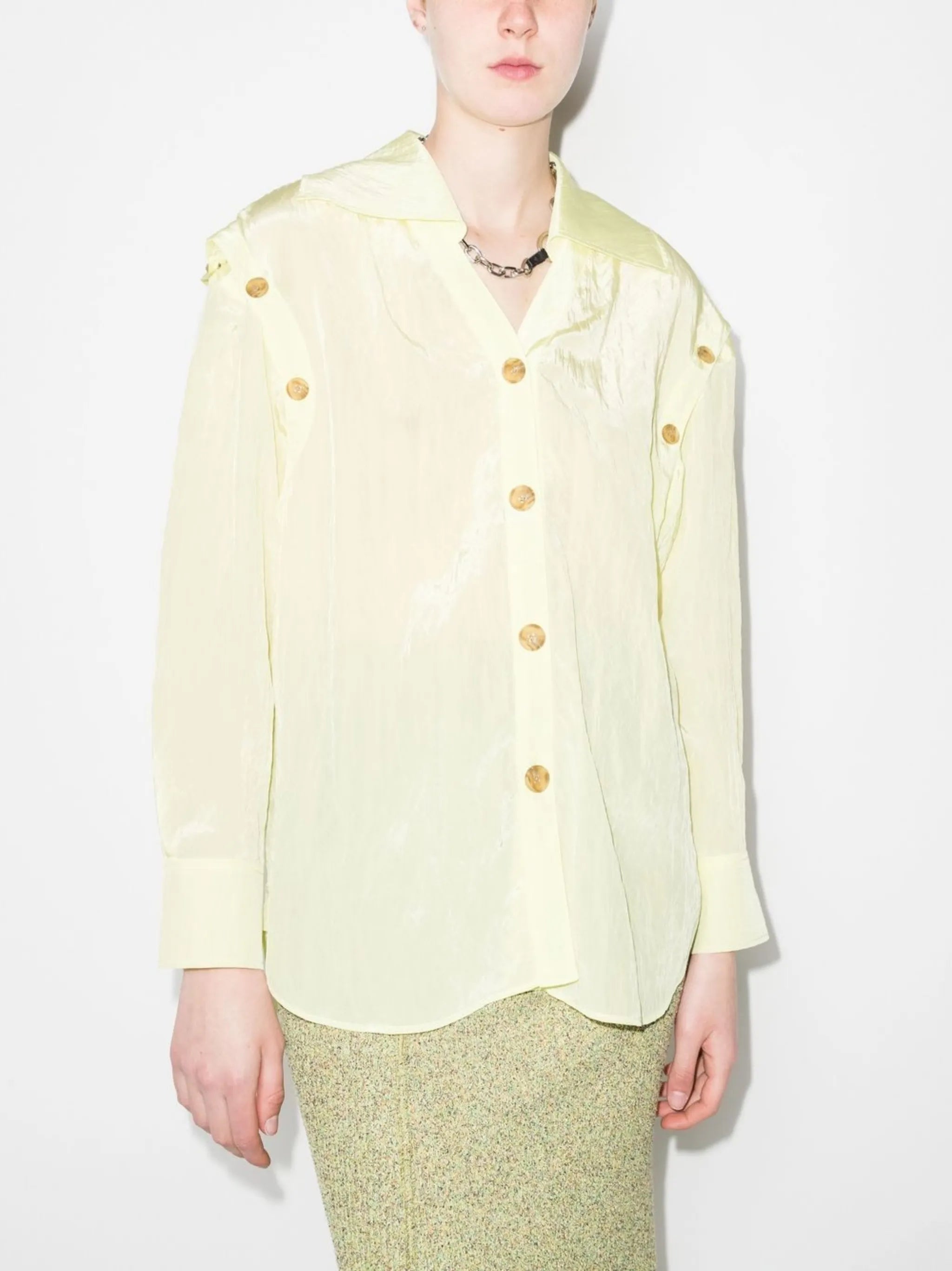 Carina detachable-sleeve shirt