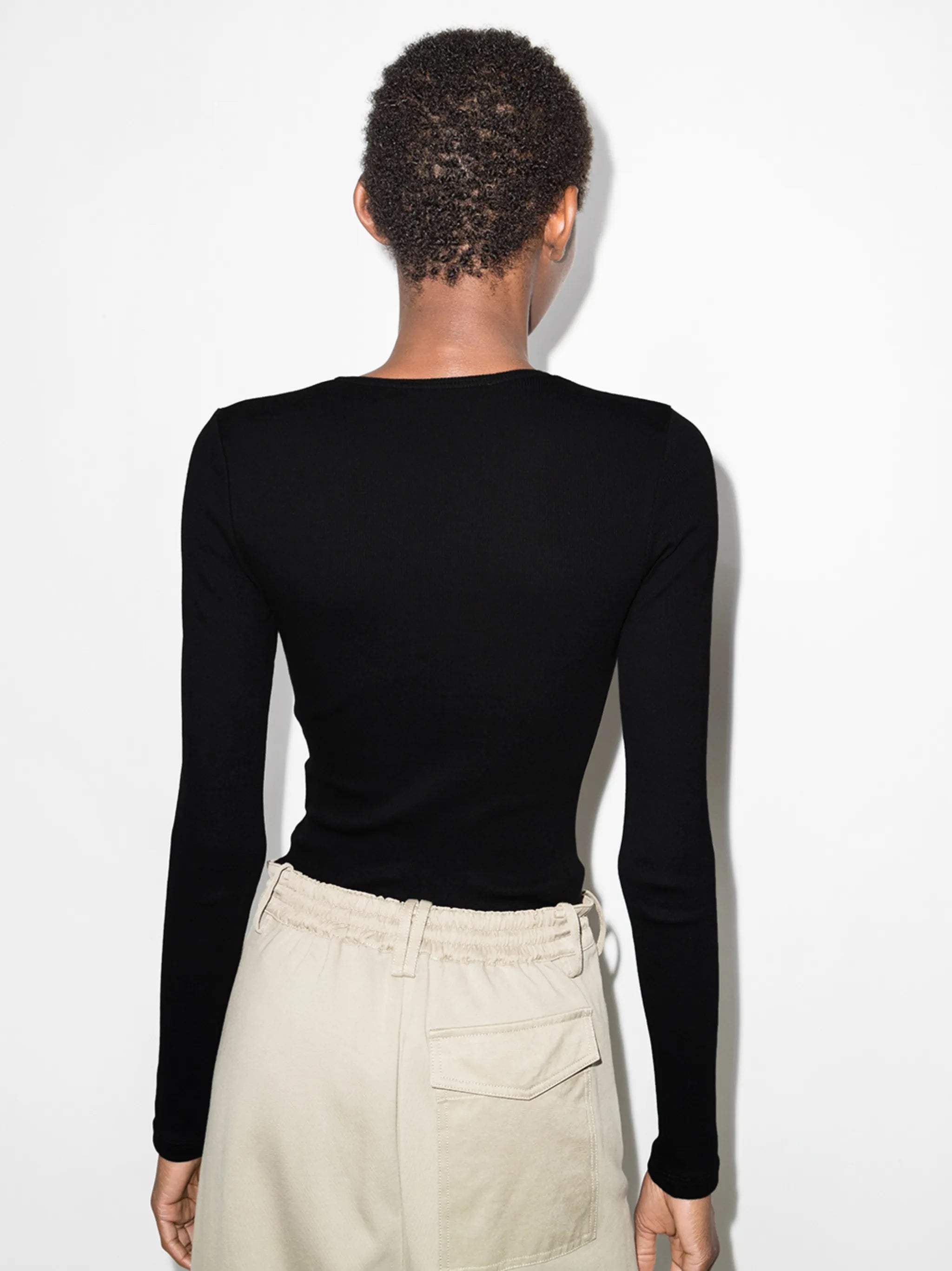 logo print long-sleeve bodysuit
