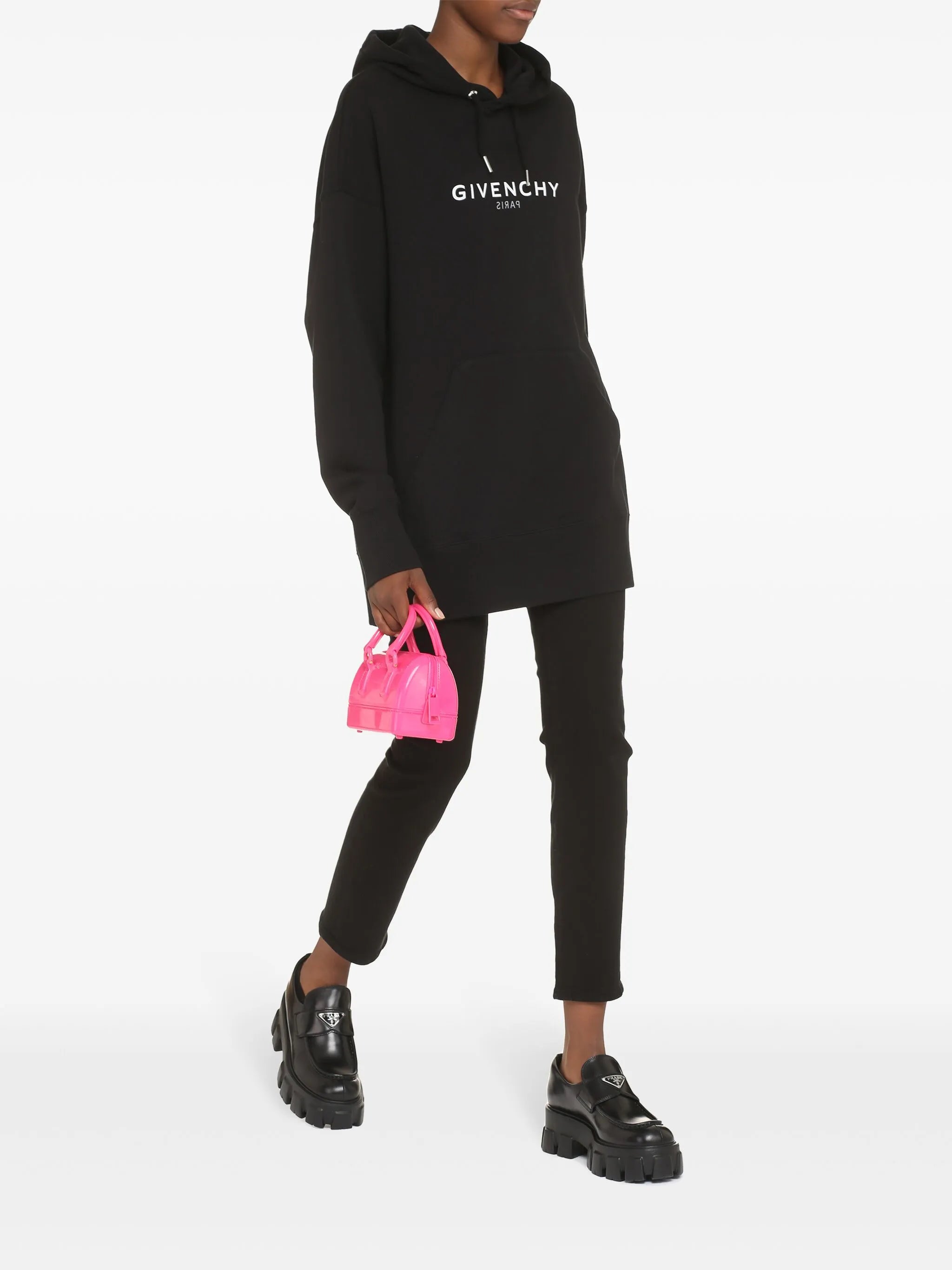 logo-print drop-shoulder hoodie