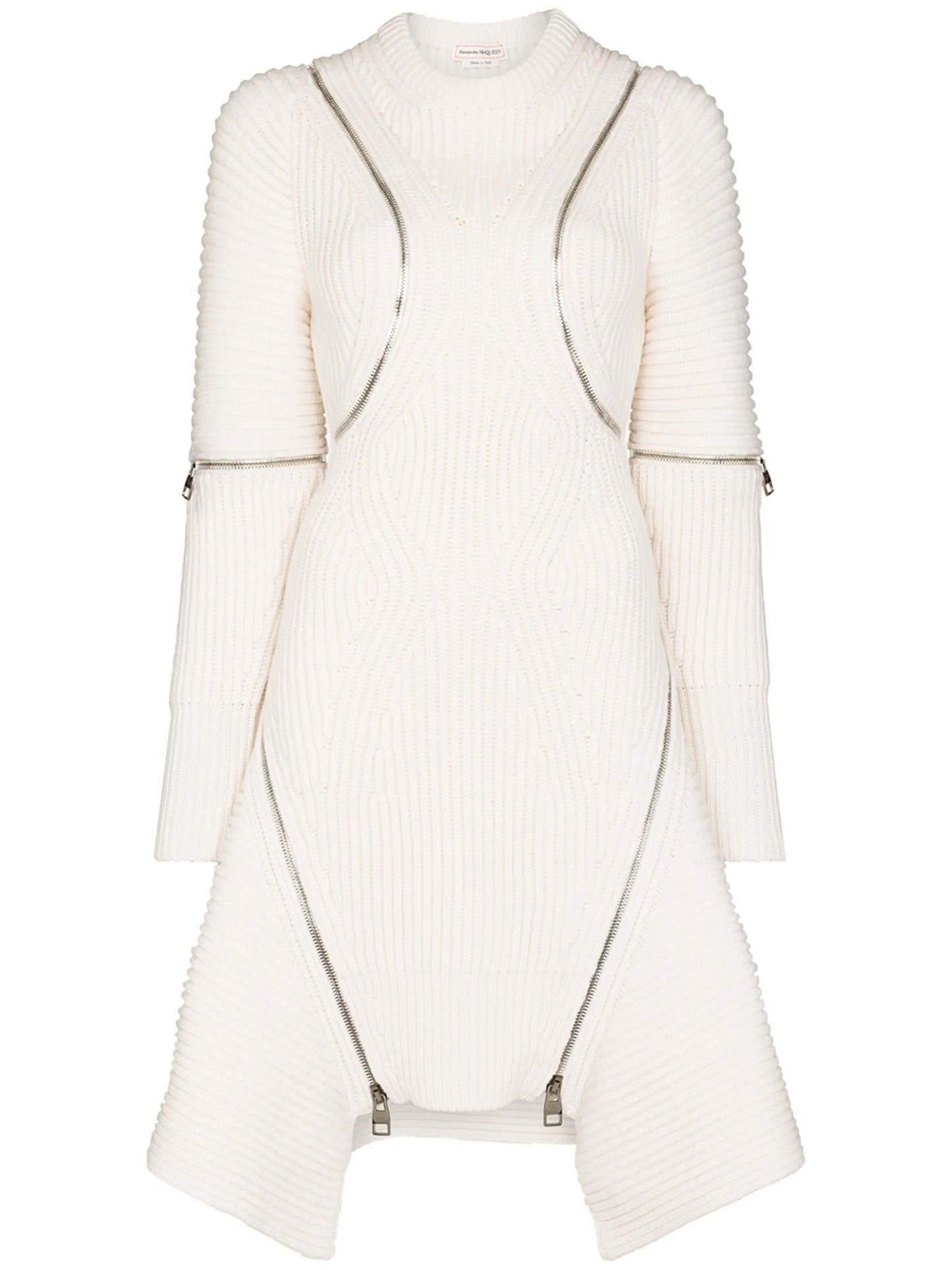 zip-detailing knitted dress