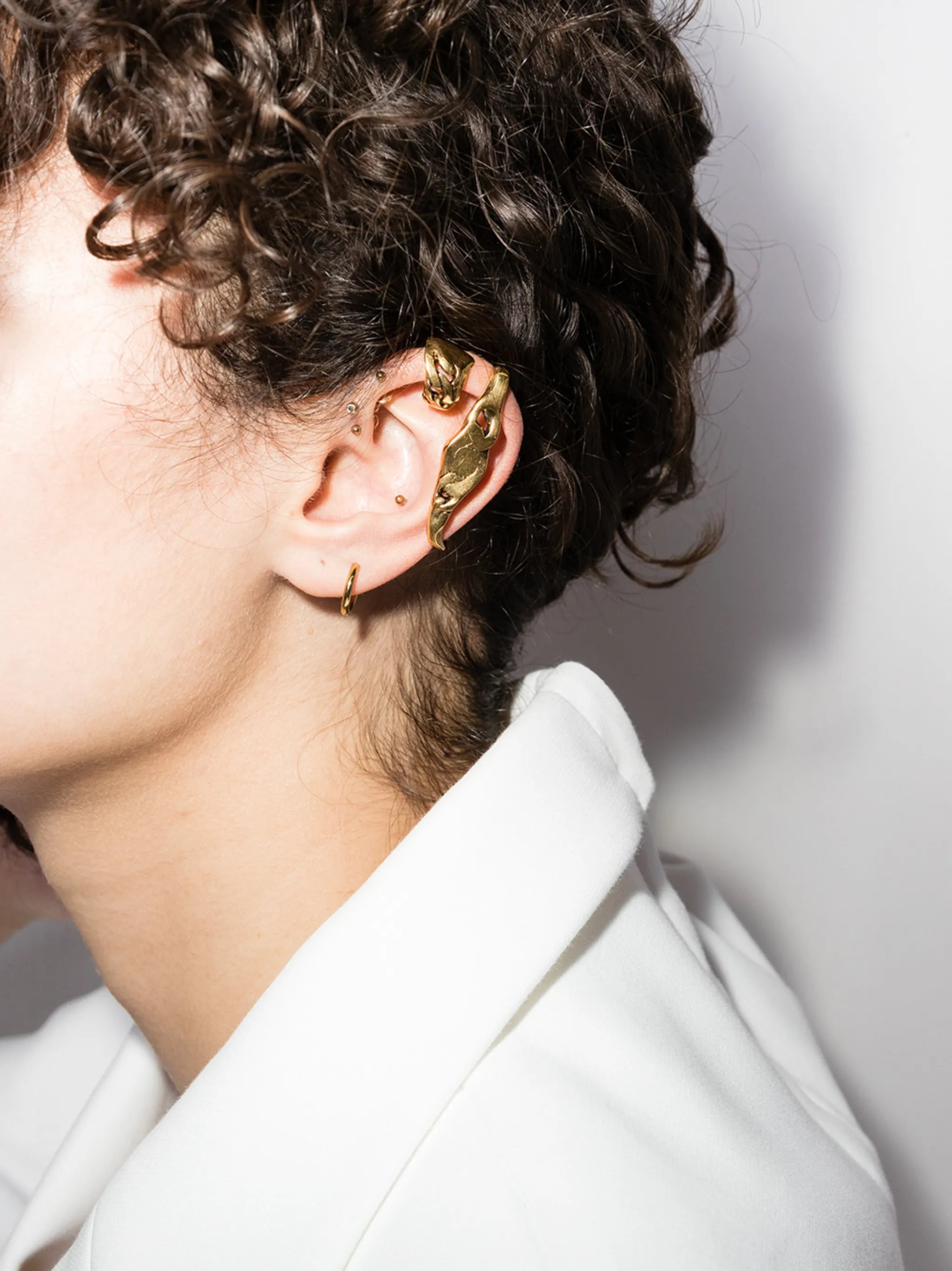 Crushed Chain ear cuff