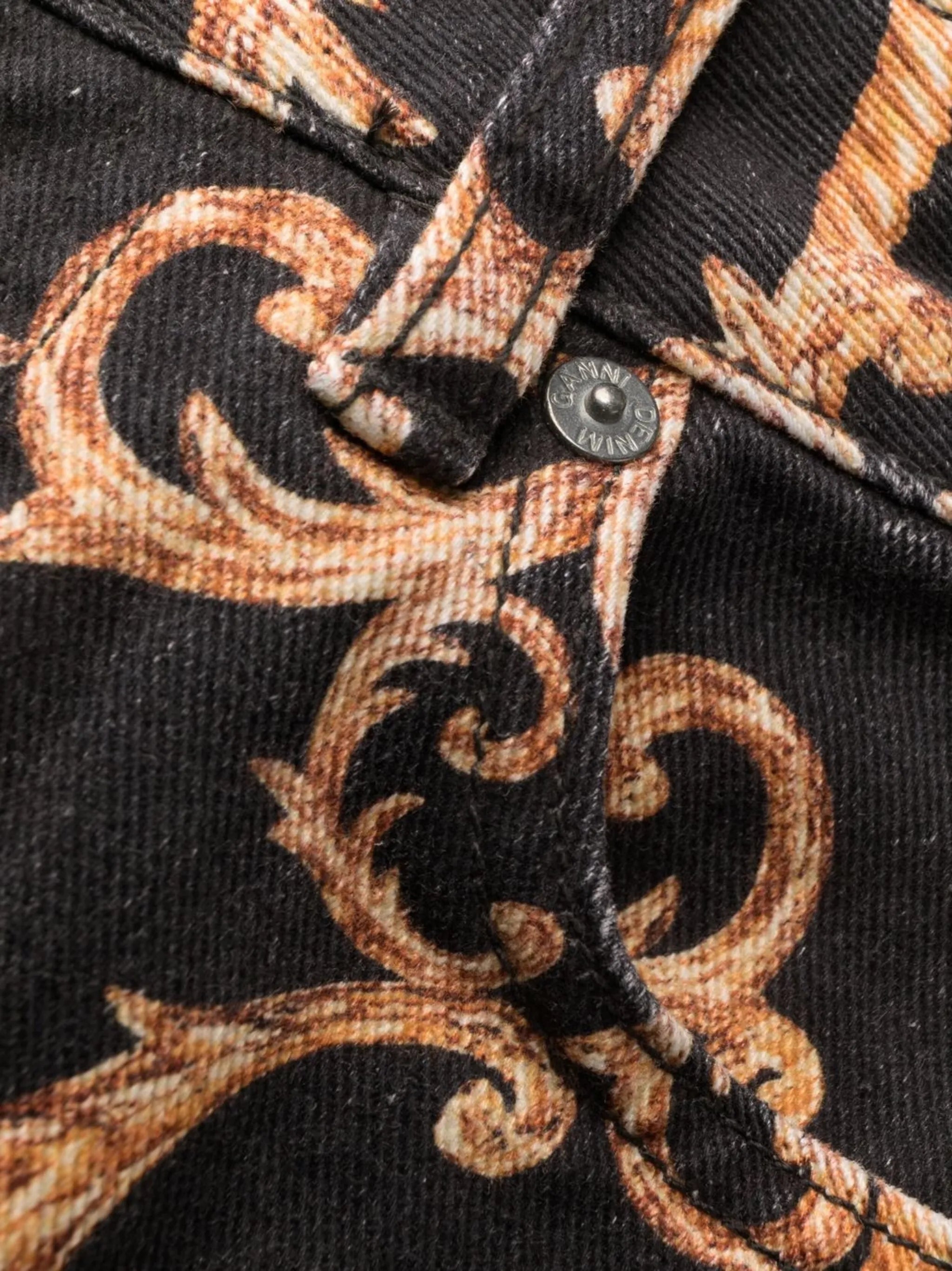baroque-print jeans