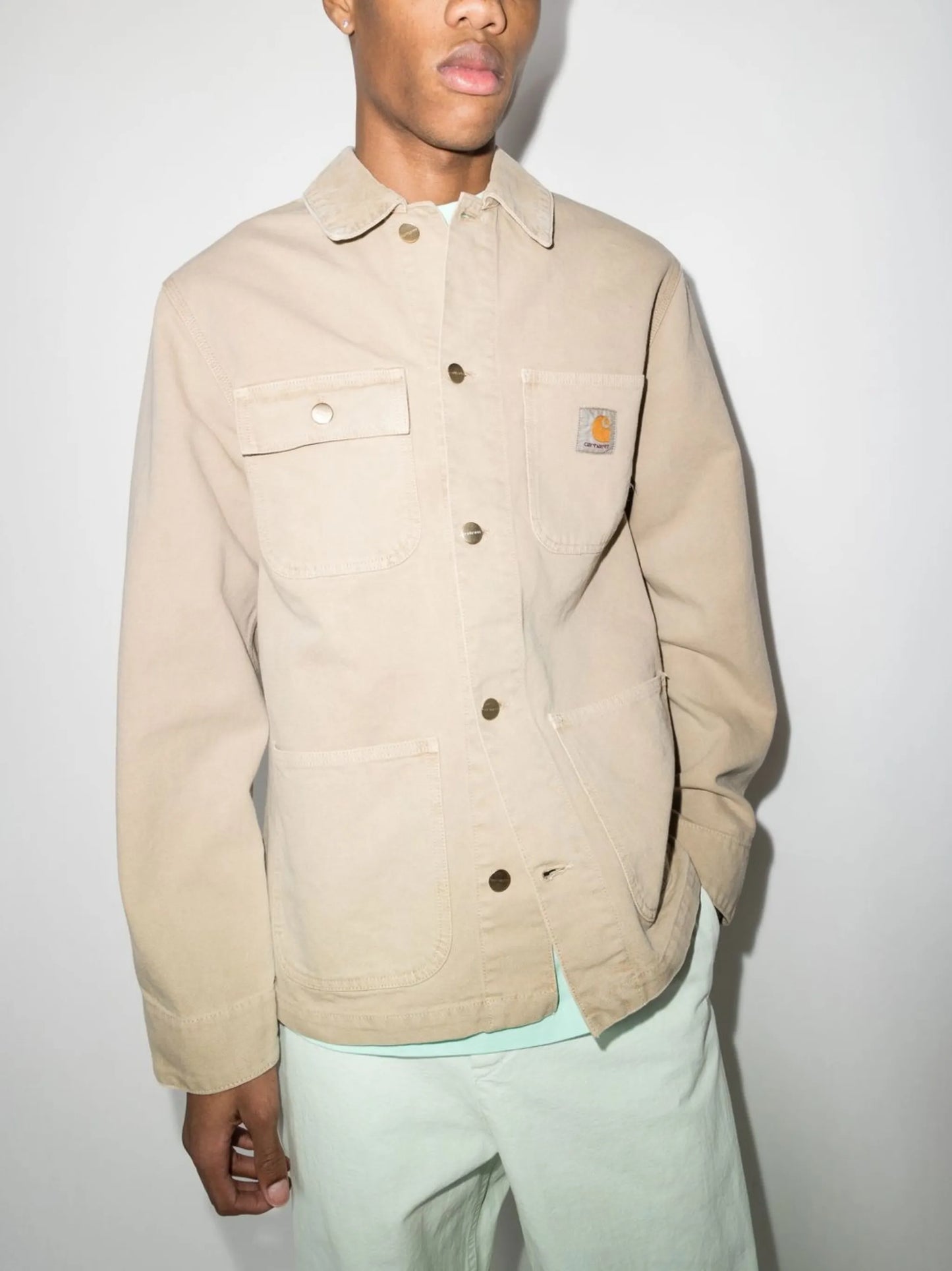 logo-patch shirt jacket