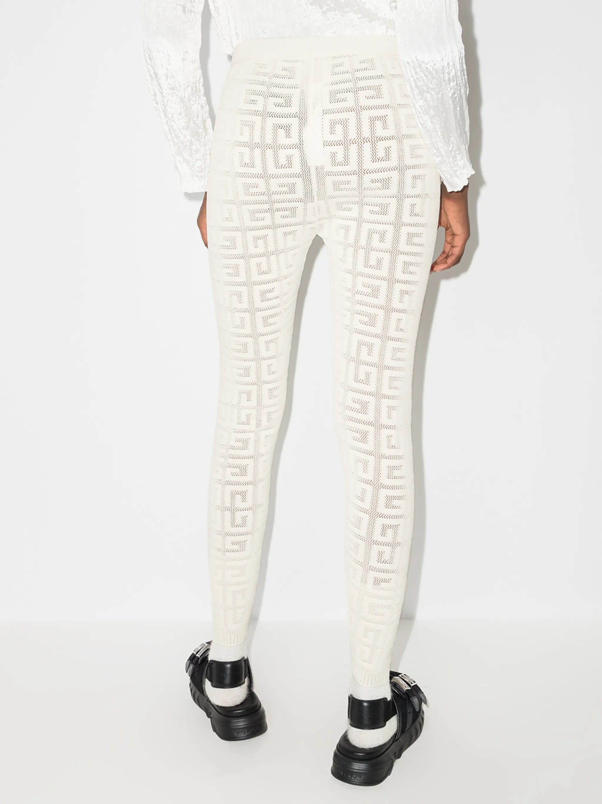 monogram-pattern high-waisted leggings