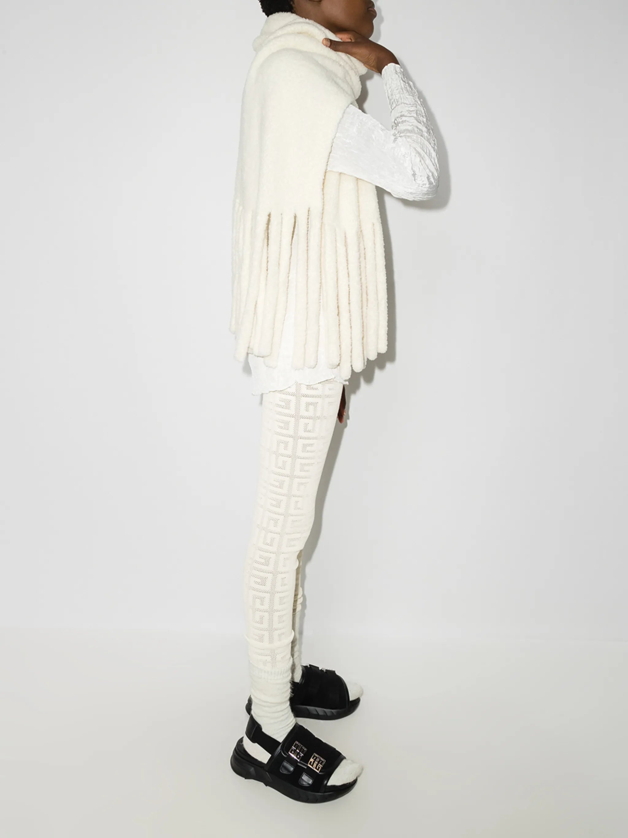 monogram-pattern high-waisted leggings