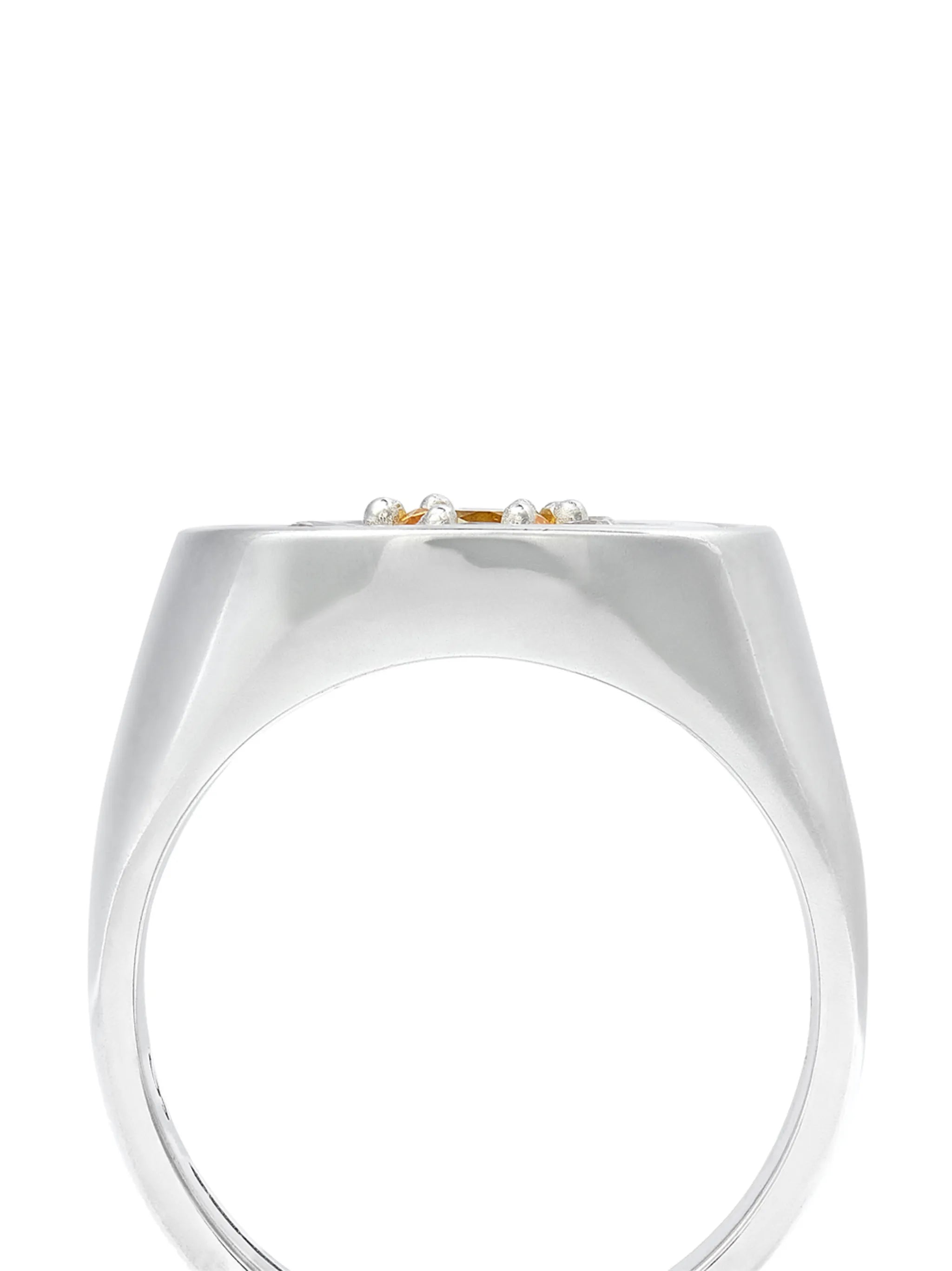 floral crystal-embellished signet ring