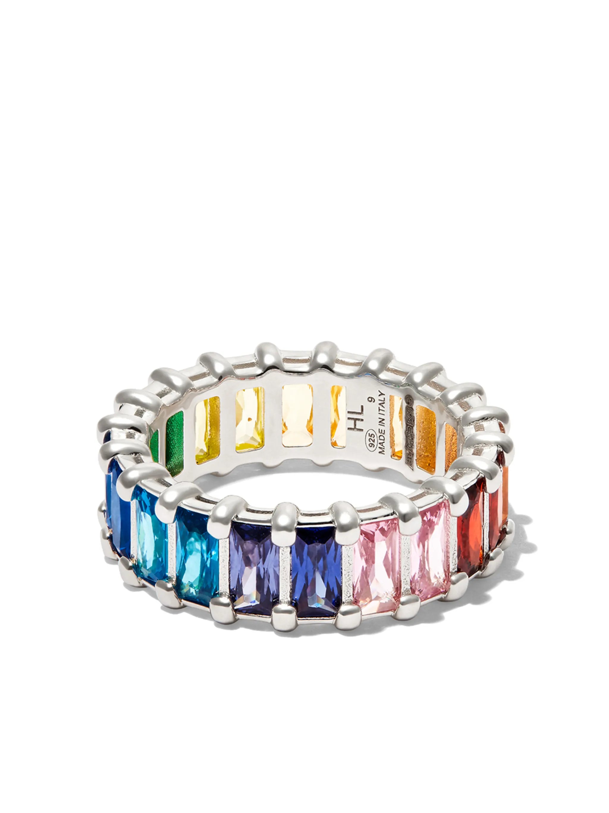 Rainbow Crystal band ring