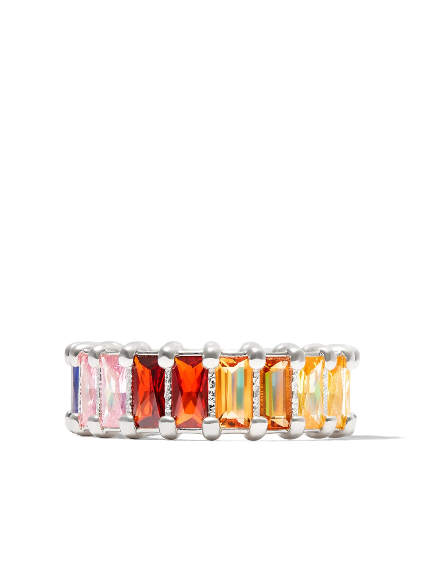 Rainbow Crystal band ring