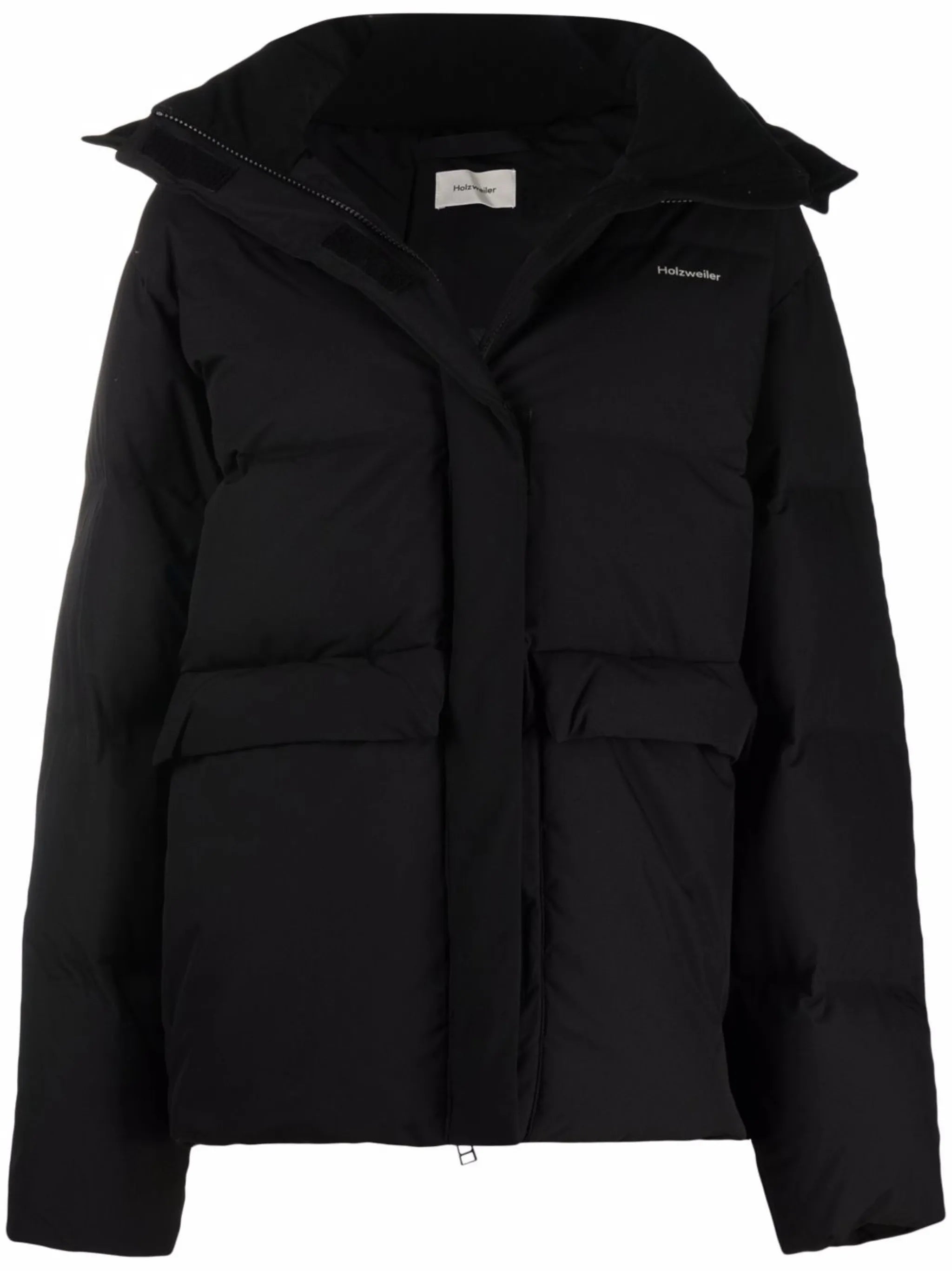 padded zip-up down coat