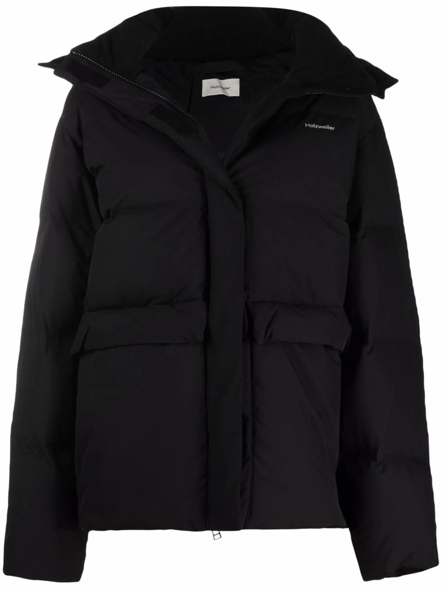 padded zip-up down coat
