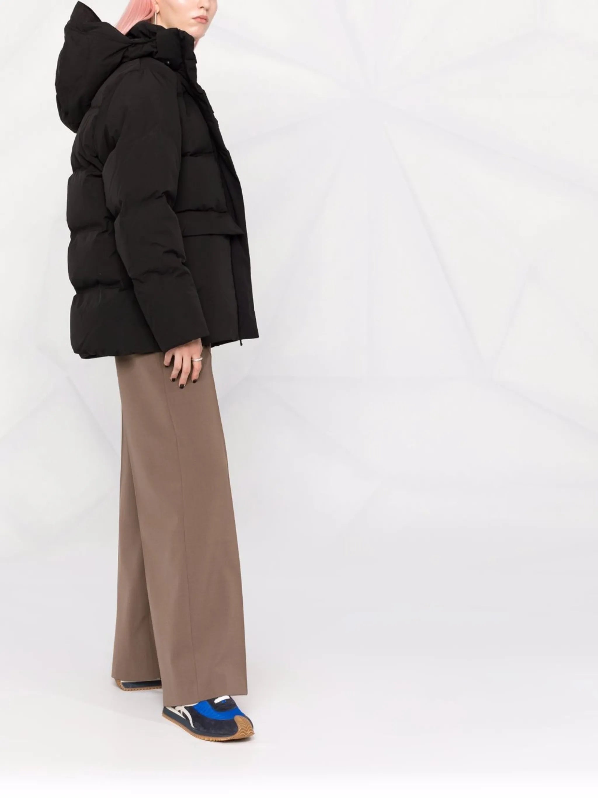 padded zip-up down coat